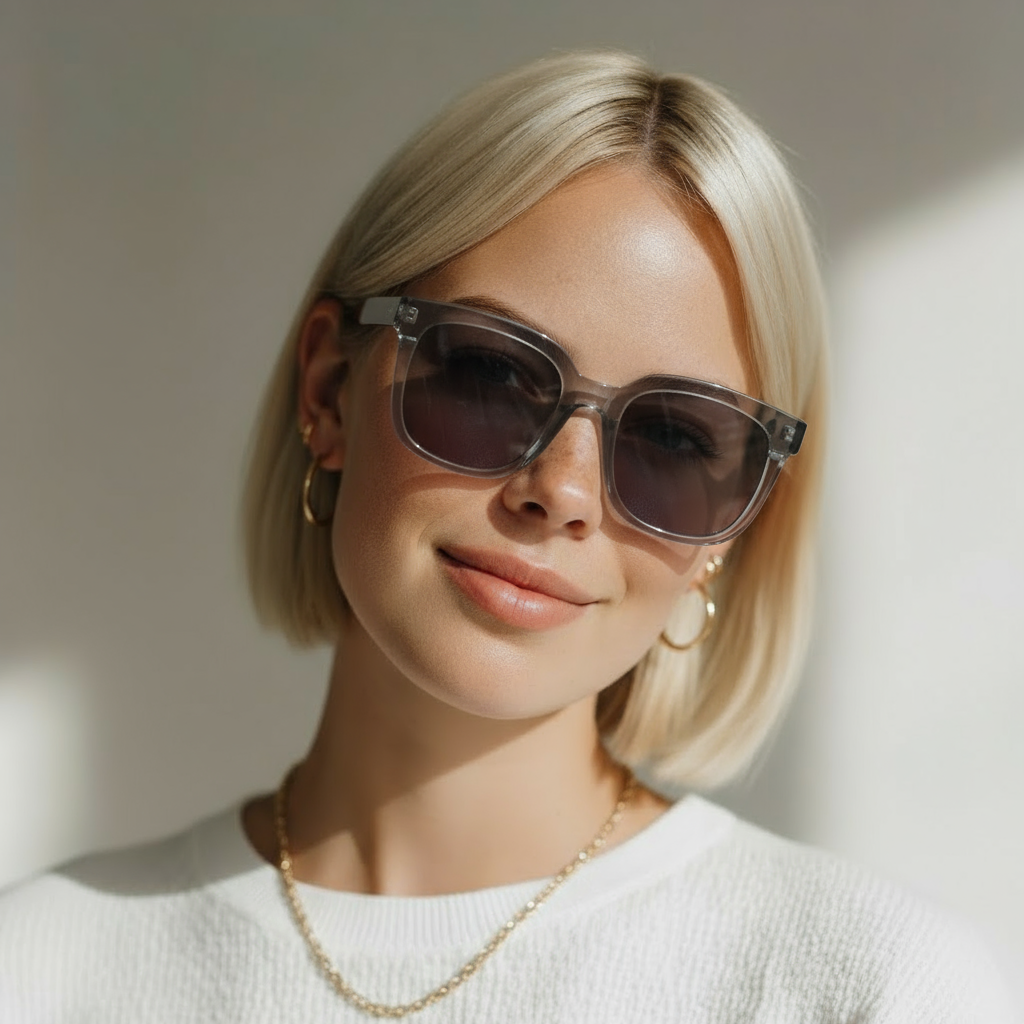 Oversized transparent square sunglasses