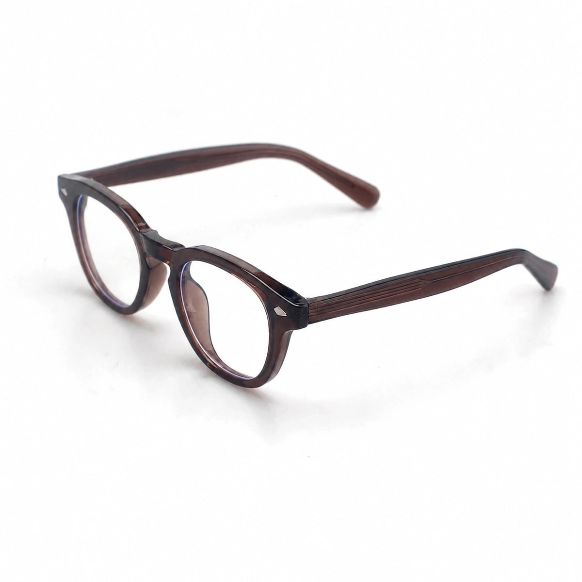 Alassio round brown eyeglasses