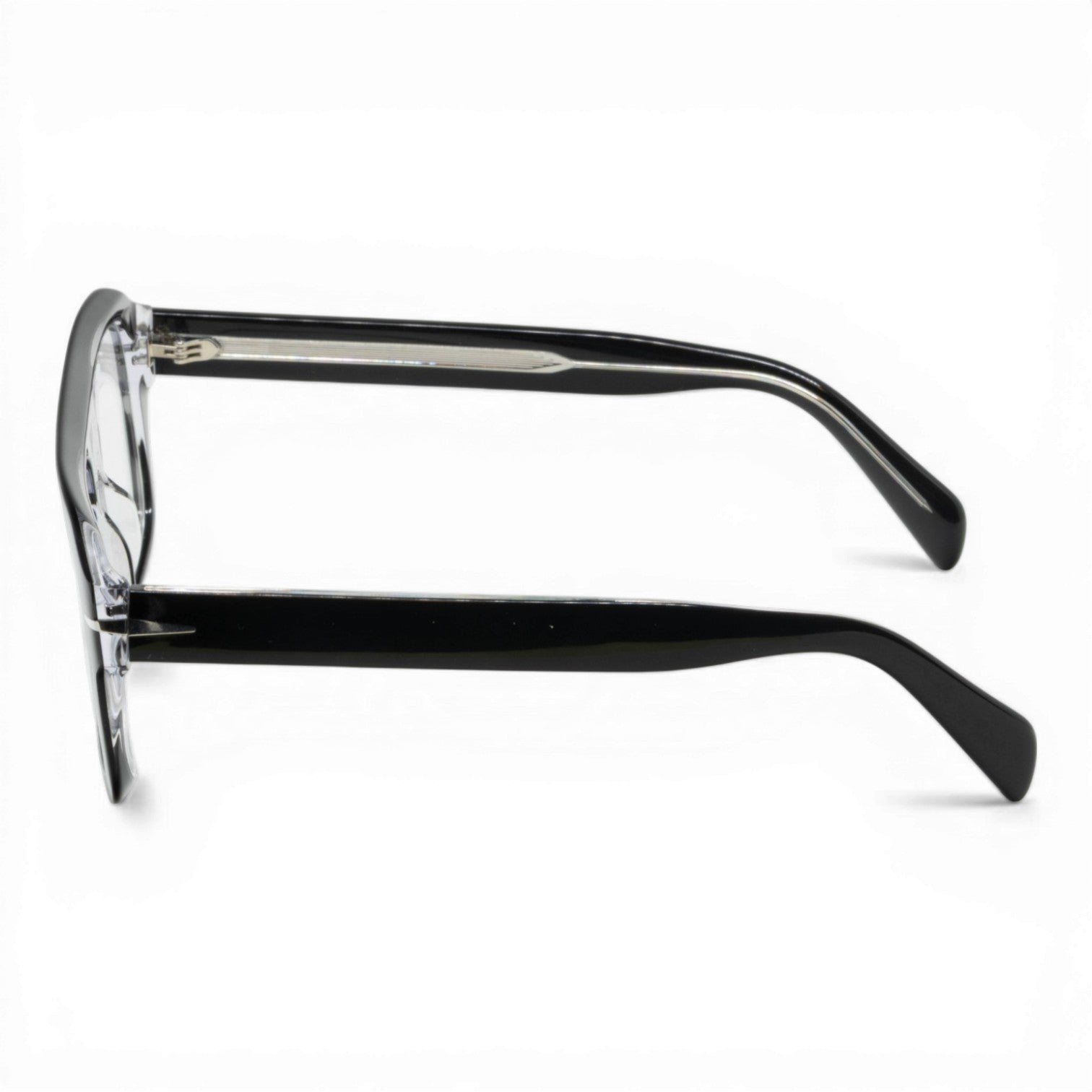 black oversized aviator glasses