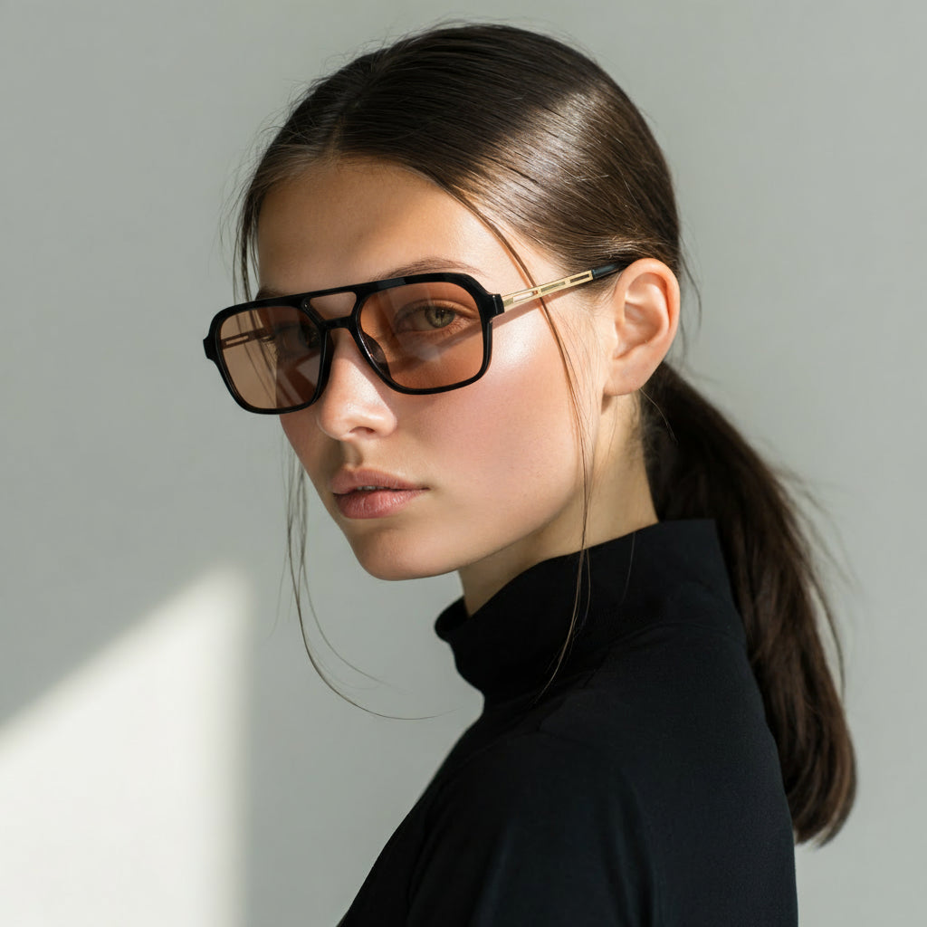 Classic black aviator sunglasses