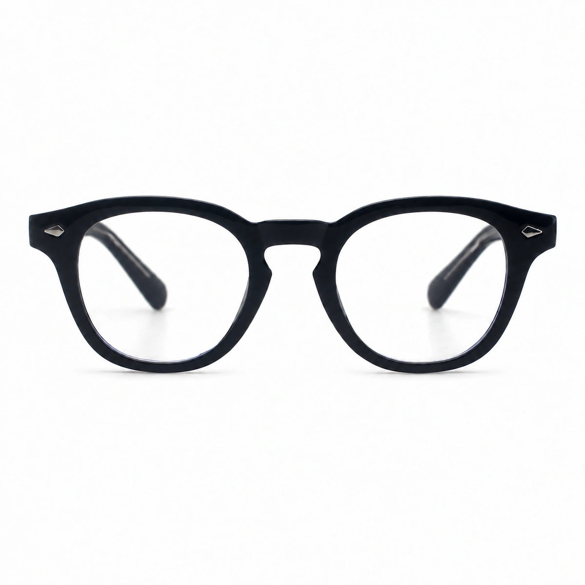 Alassio round black eyeglasses