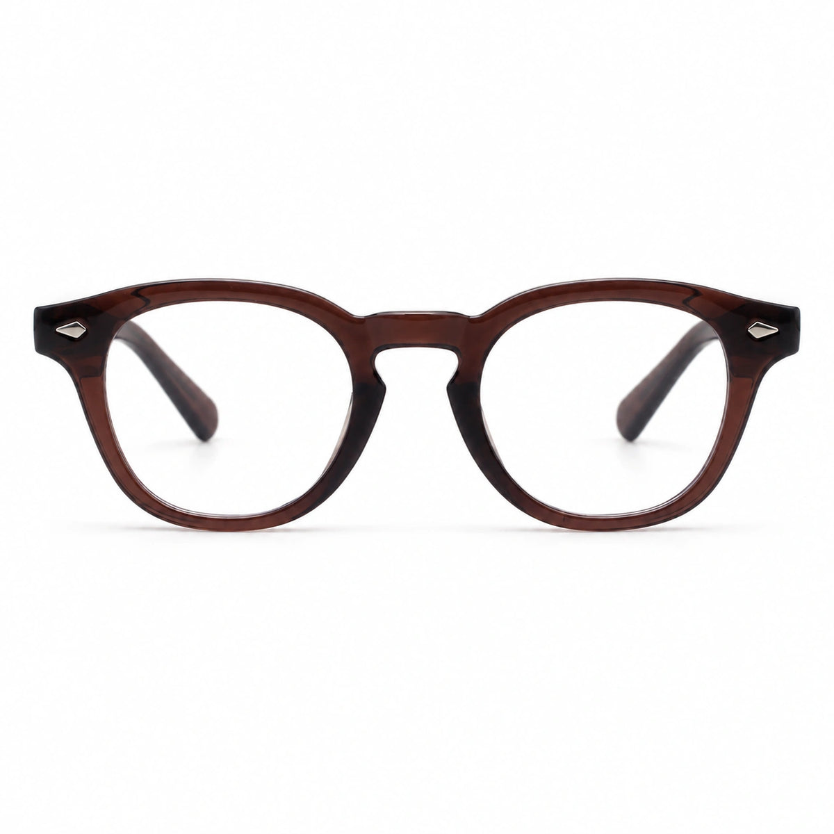 Alassio round brown eyeglasses