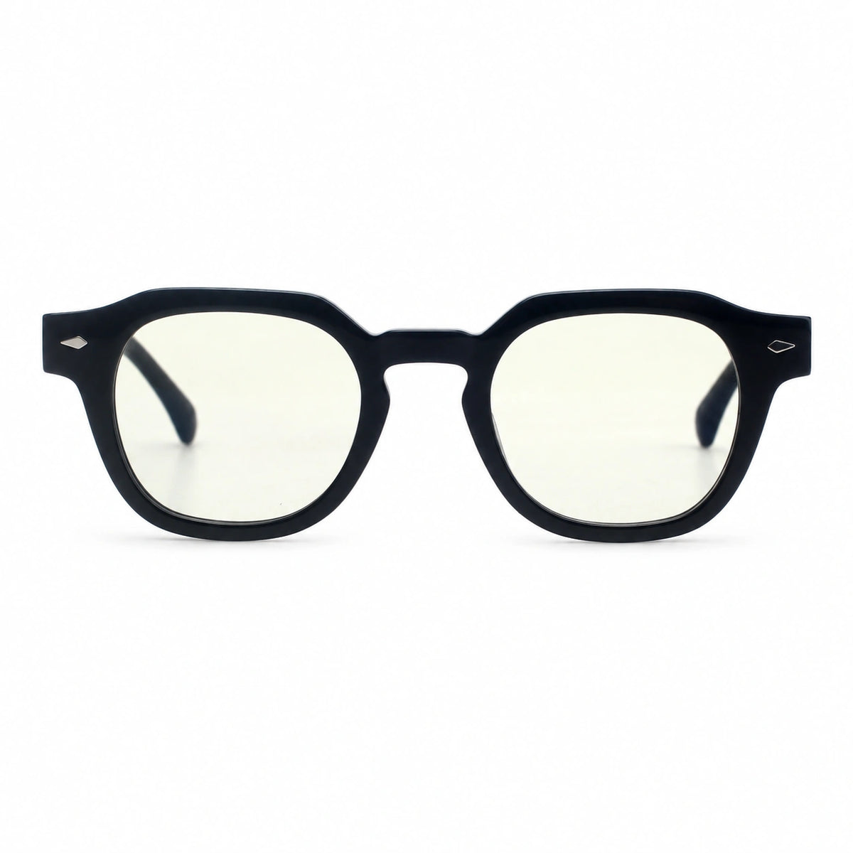 Bergamo round black eyeglasses