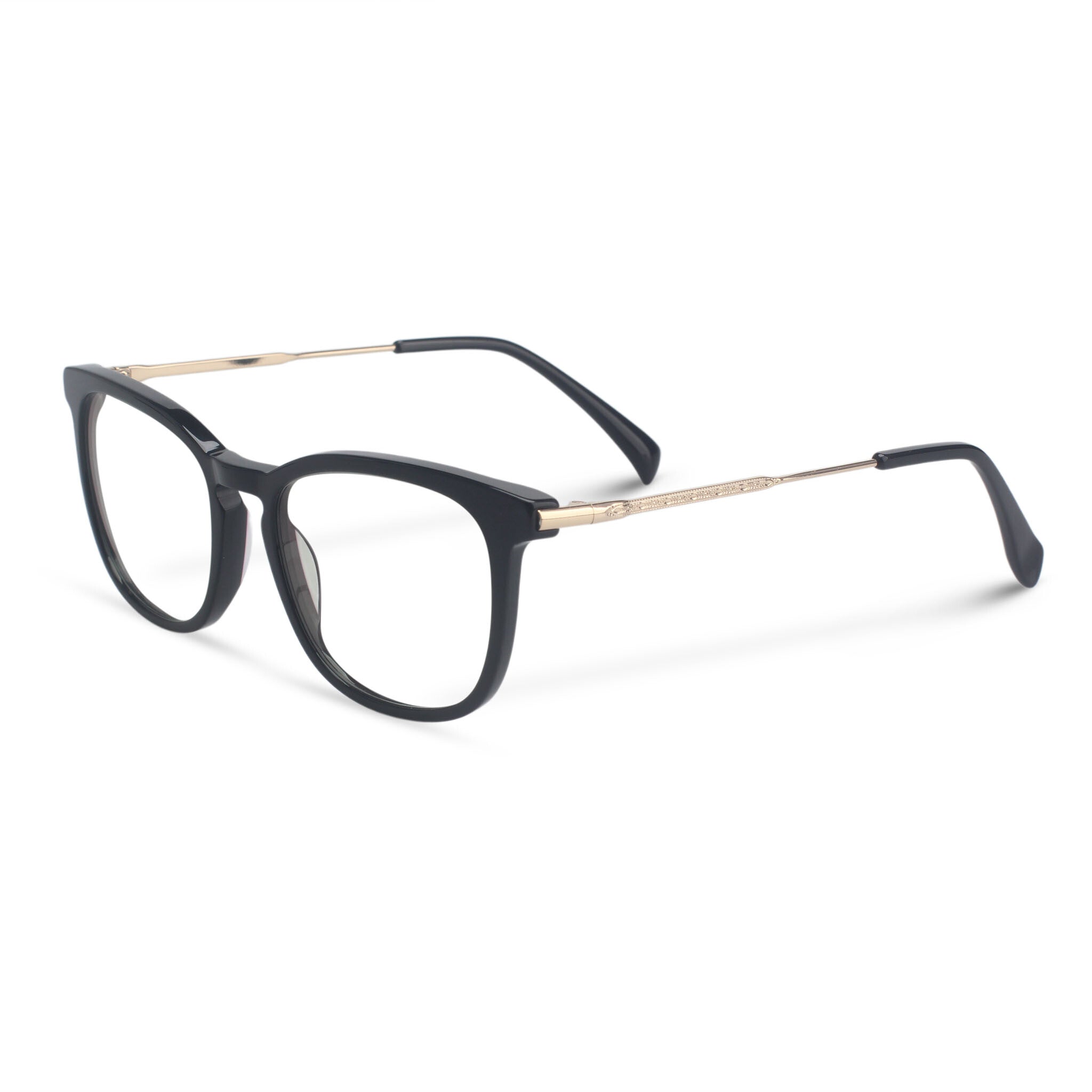 Black plastic eyeglasses