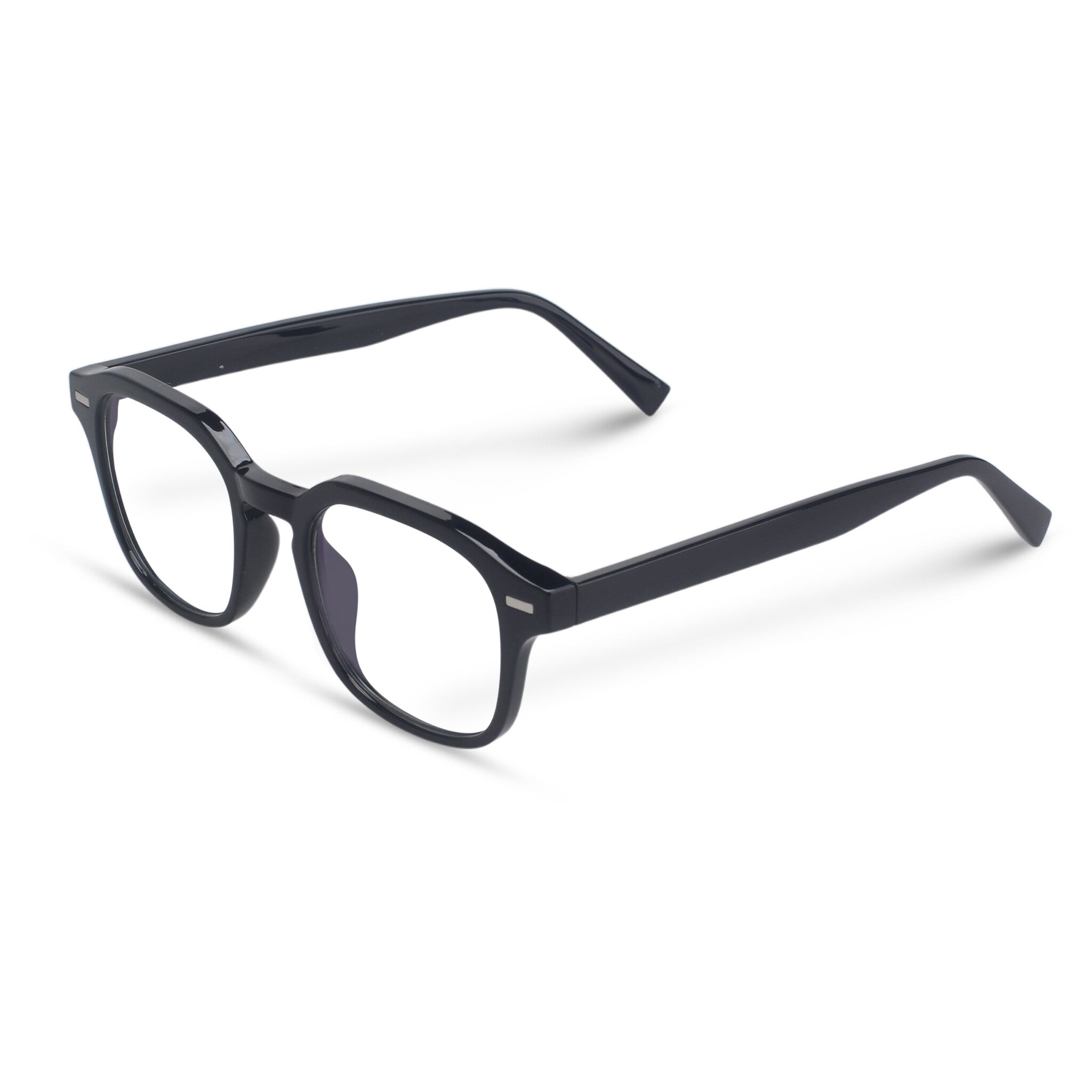 black square plastic eyeglasses