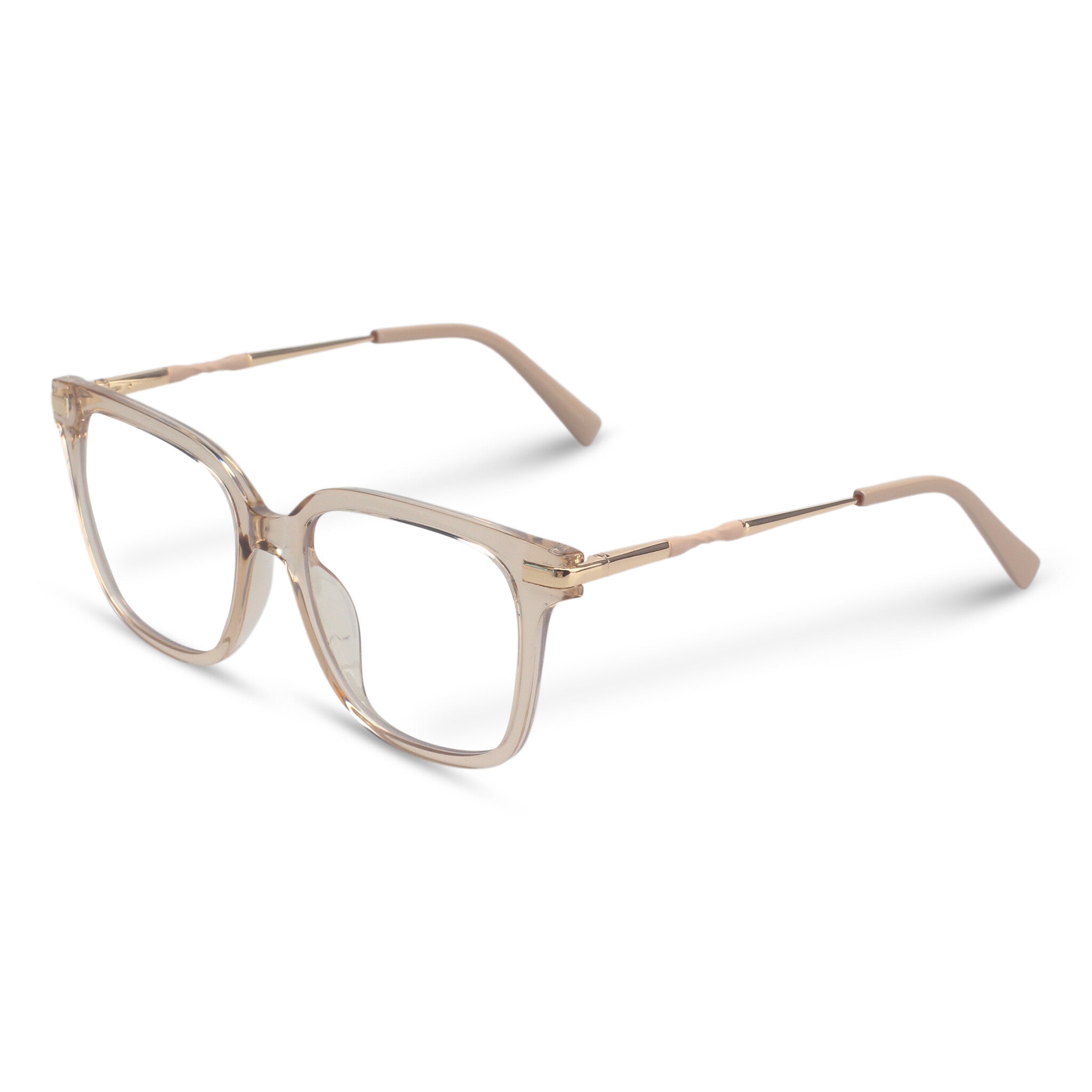 Square transparent pink eyeglasses