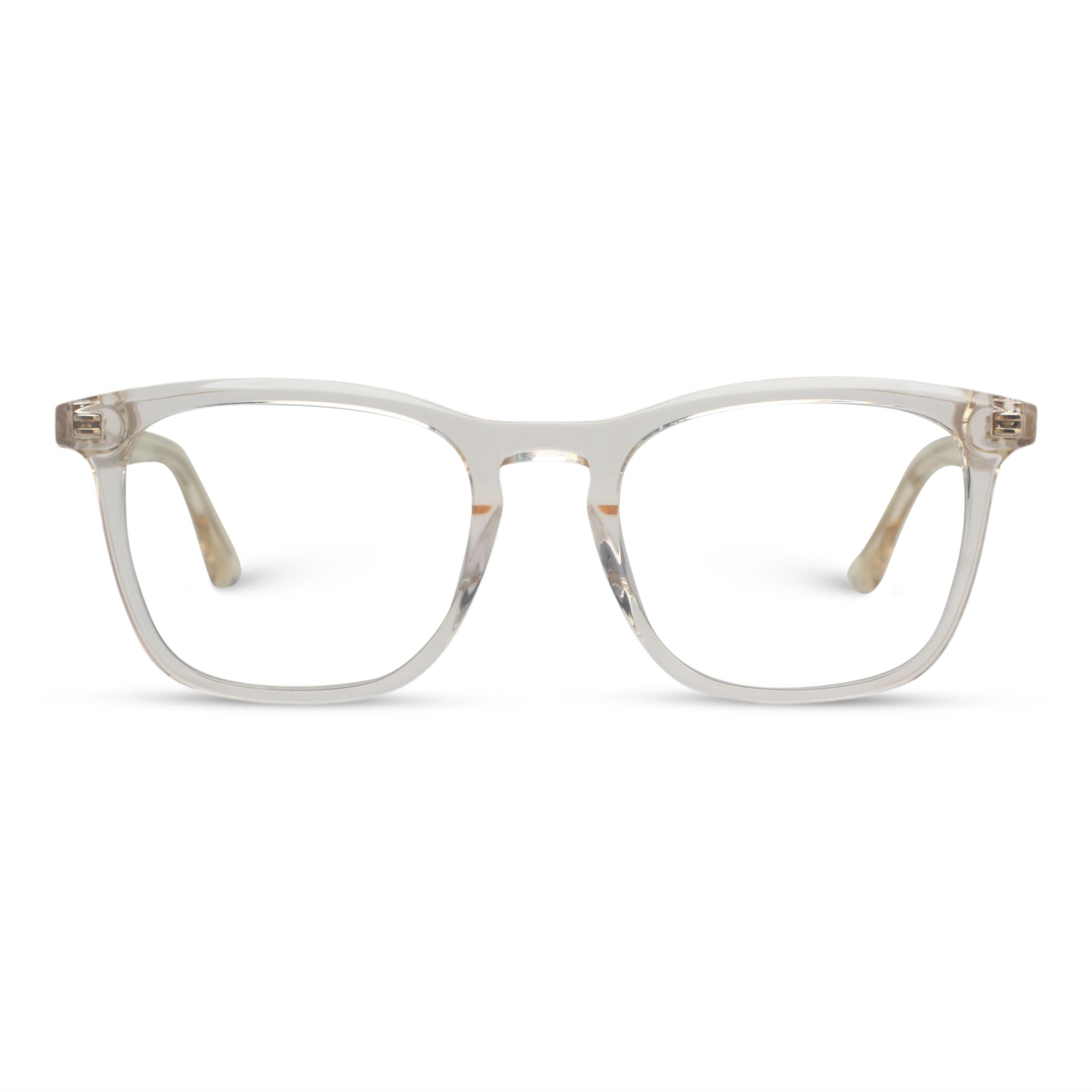 Clear yellow plastic eyeglasses