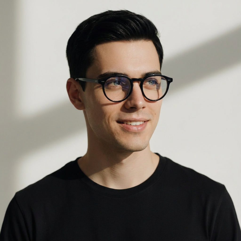 Loreto round black eyeglasses