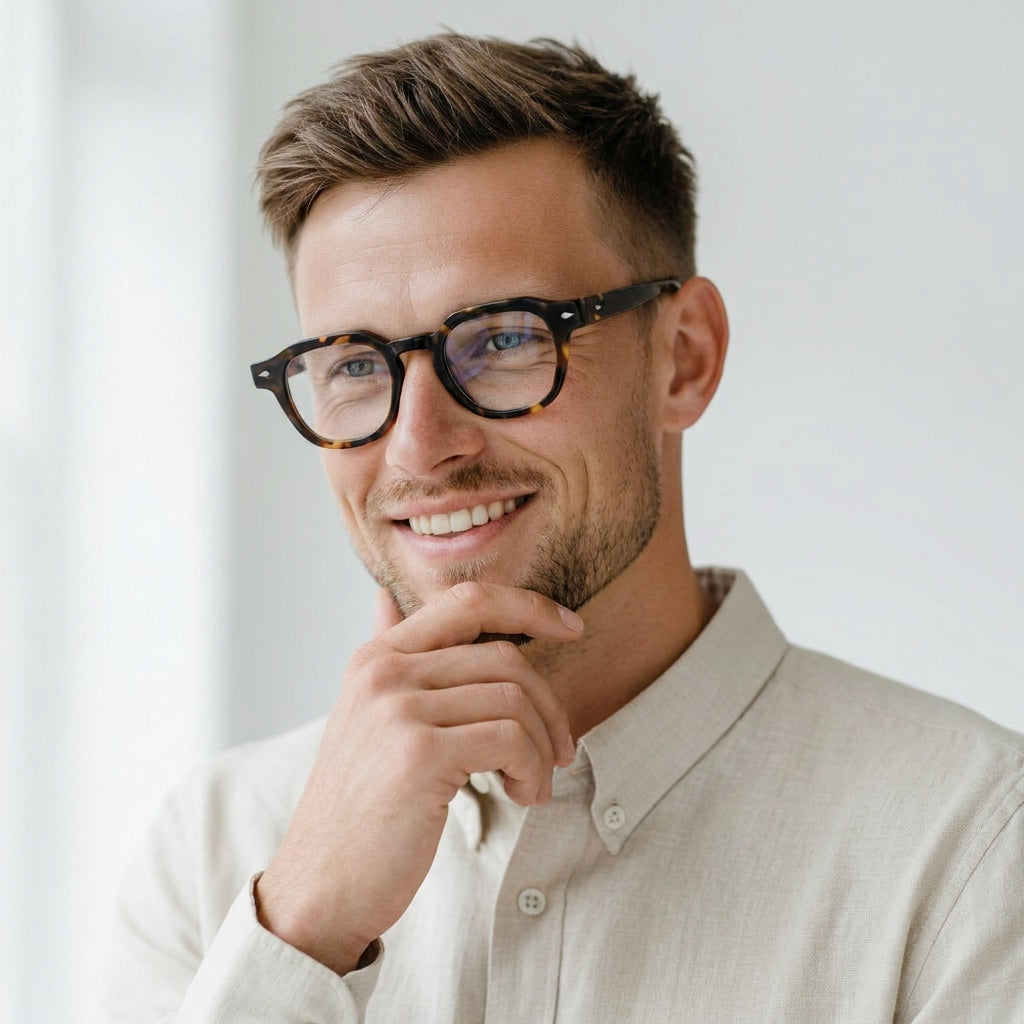 Bergamo round tortoise eyeglasses