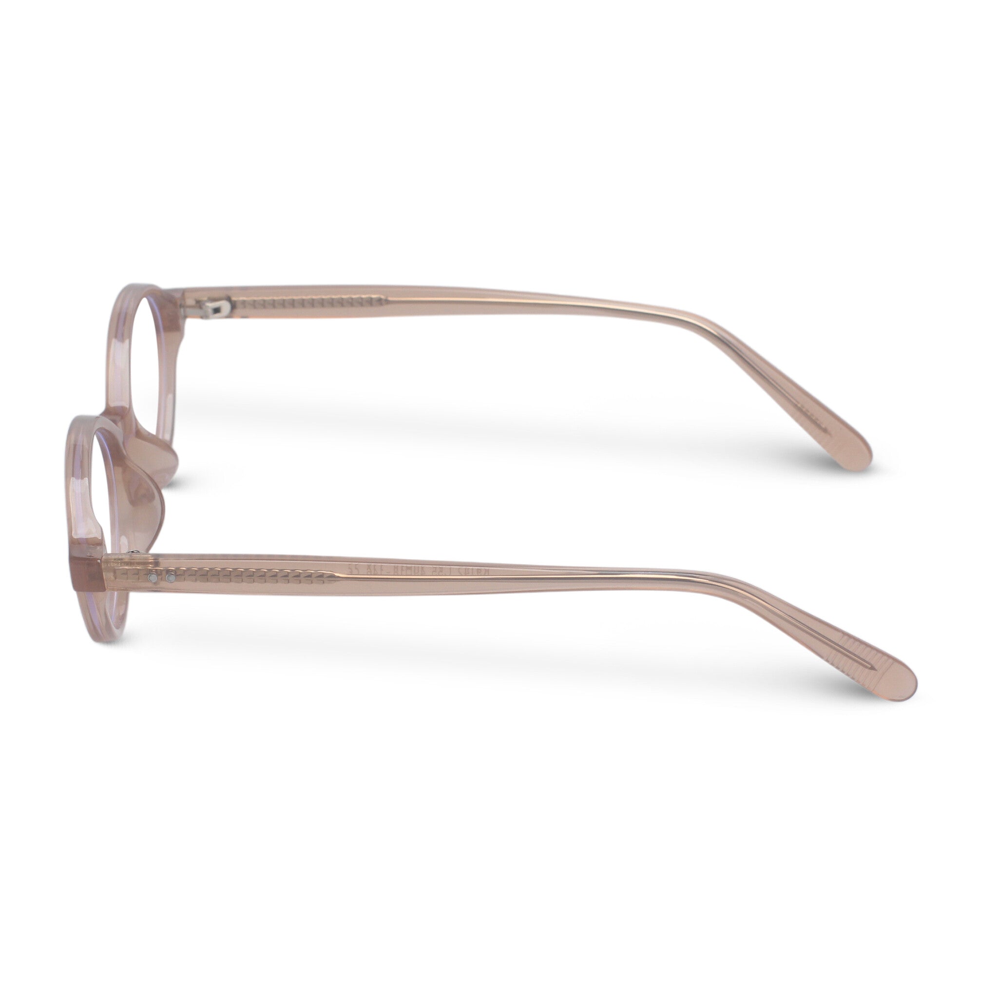Light brown beige oval acetate eyeglasses