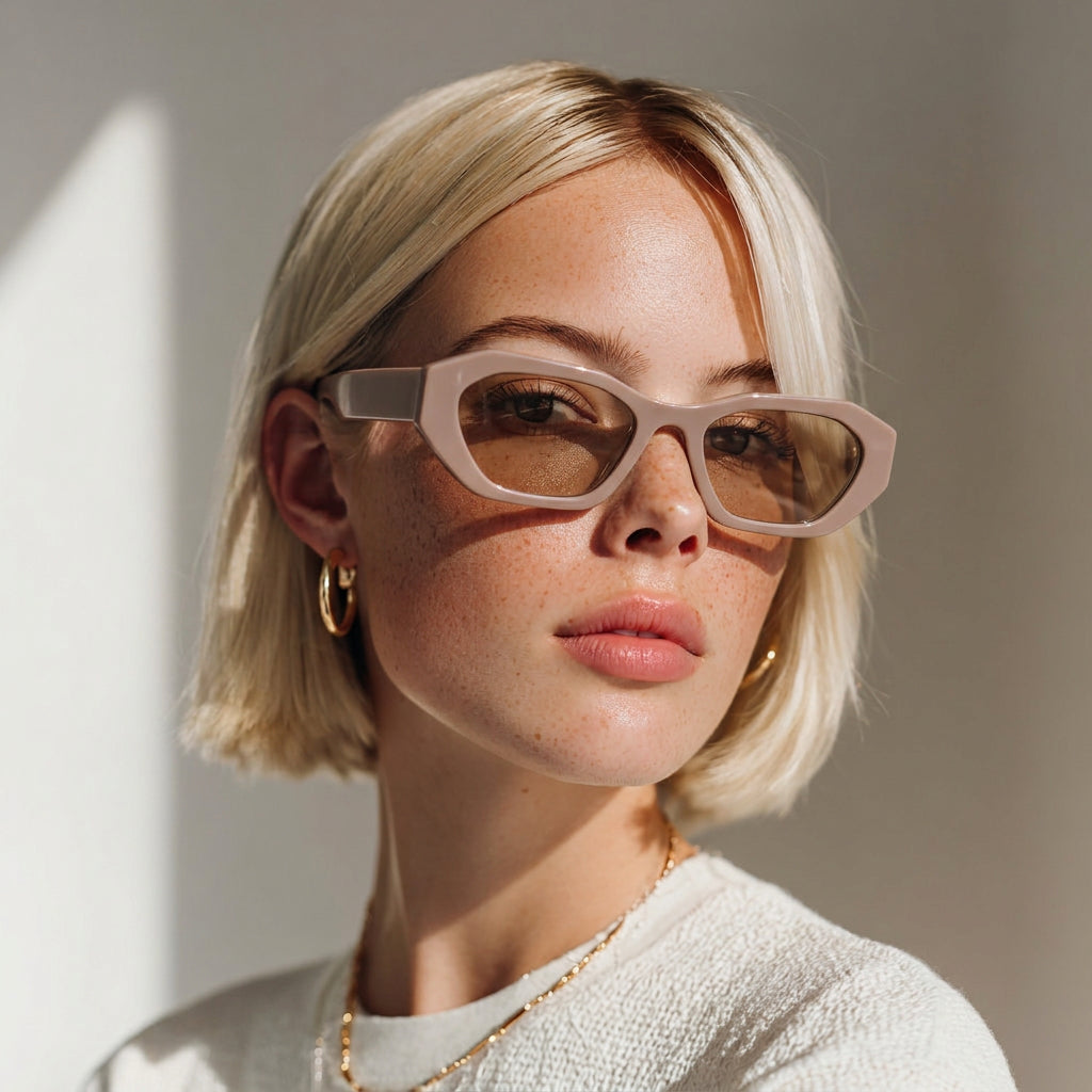 pink oval sunglasses