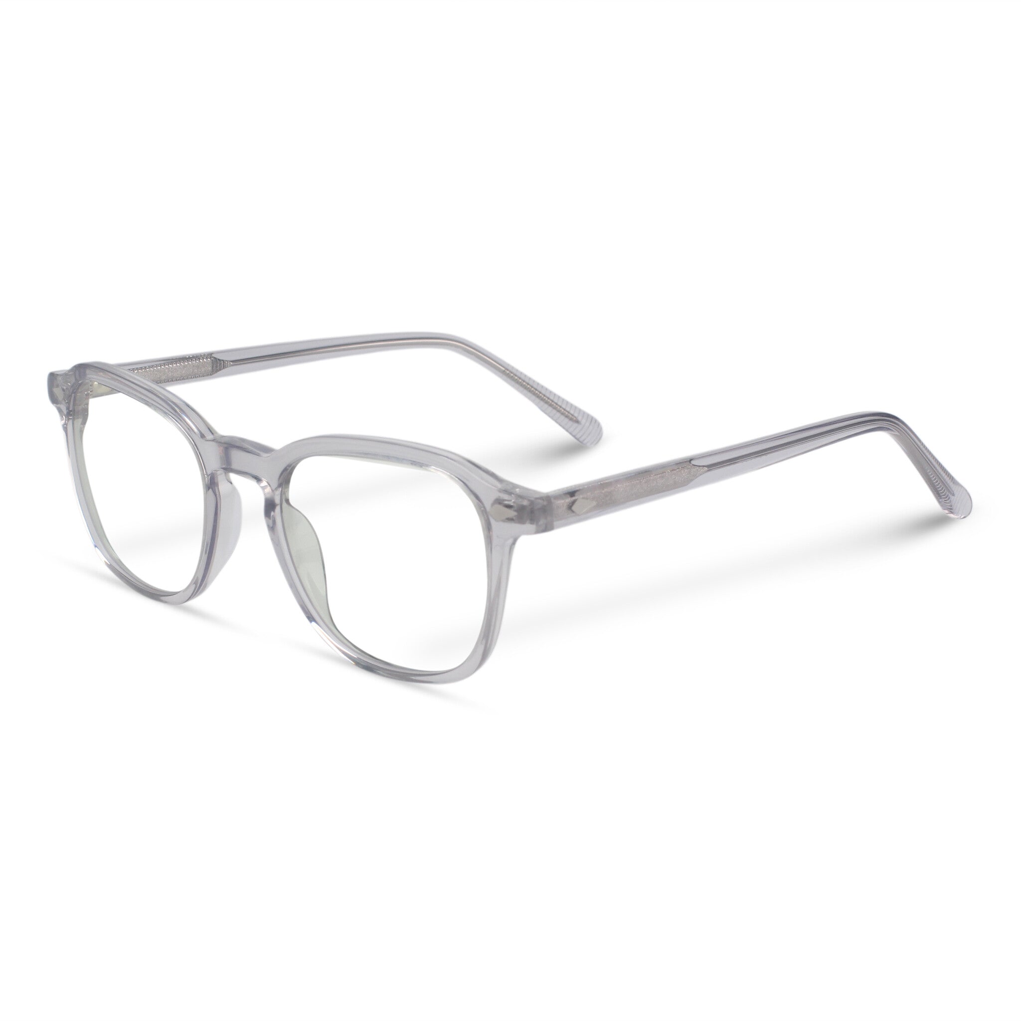 Clear transparent plastic eyeglasses