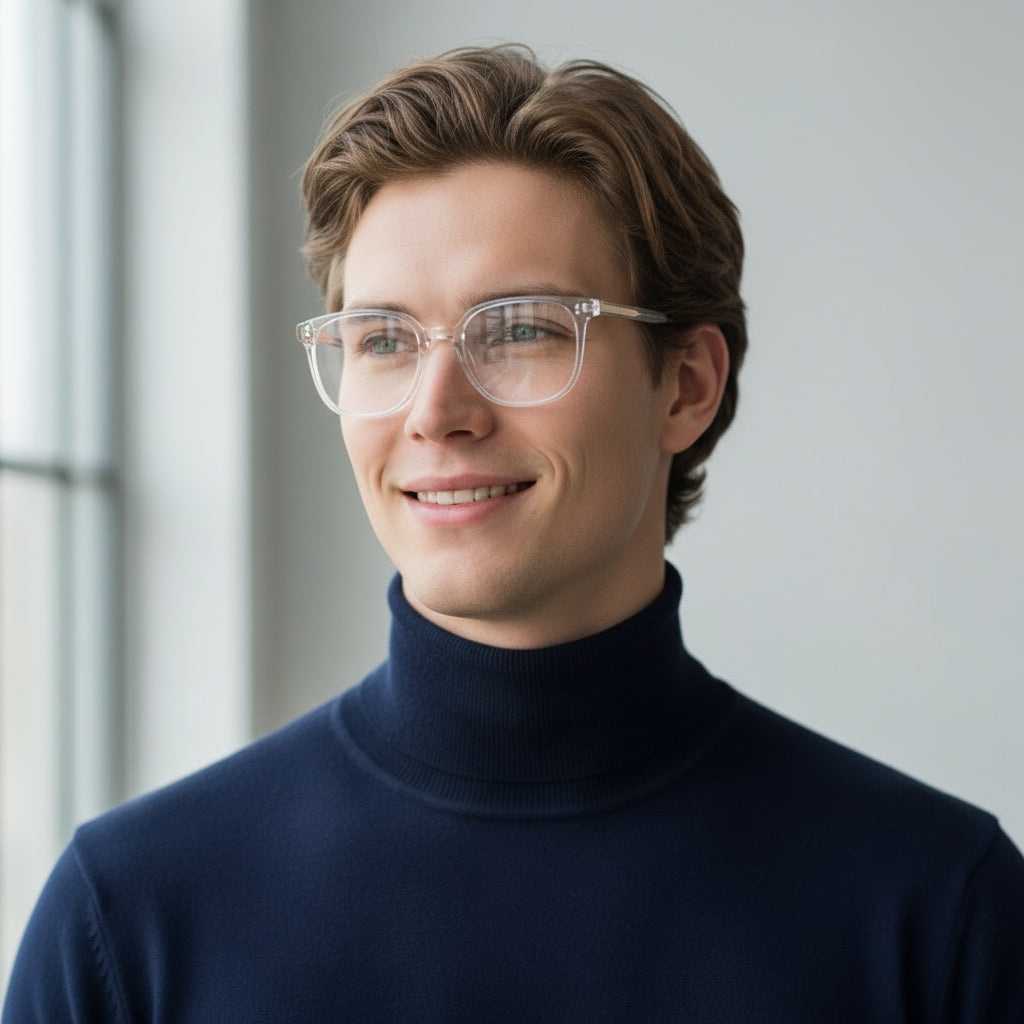 Classic square transparent eyeglasses