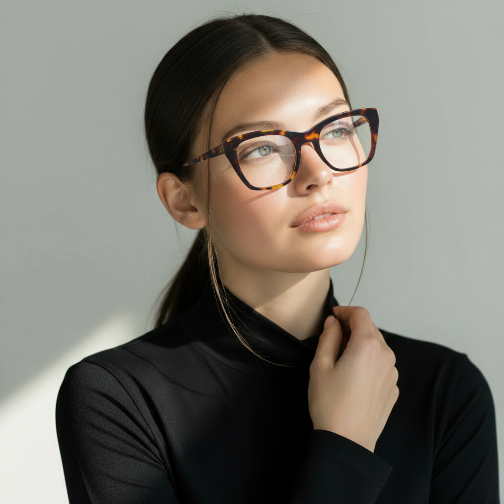 Women cat-eye tortoise eyeglasses