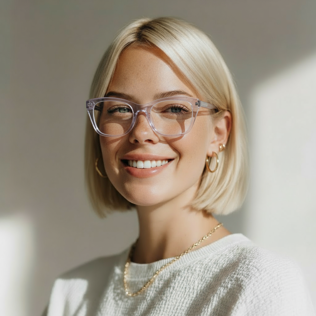 Women cat-eye transparent eyeglasses