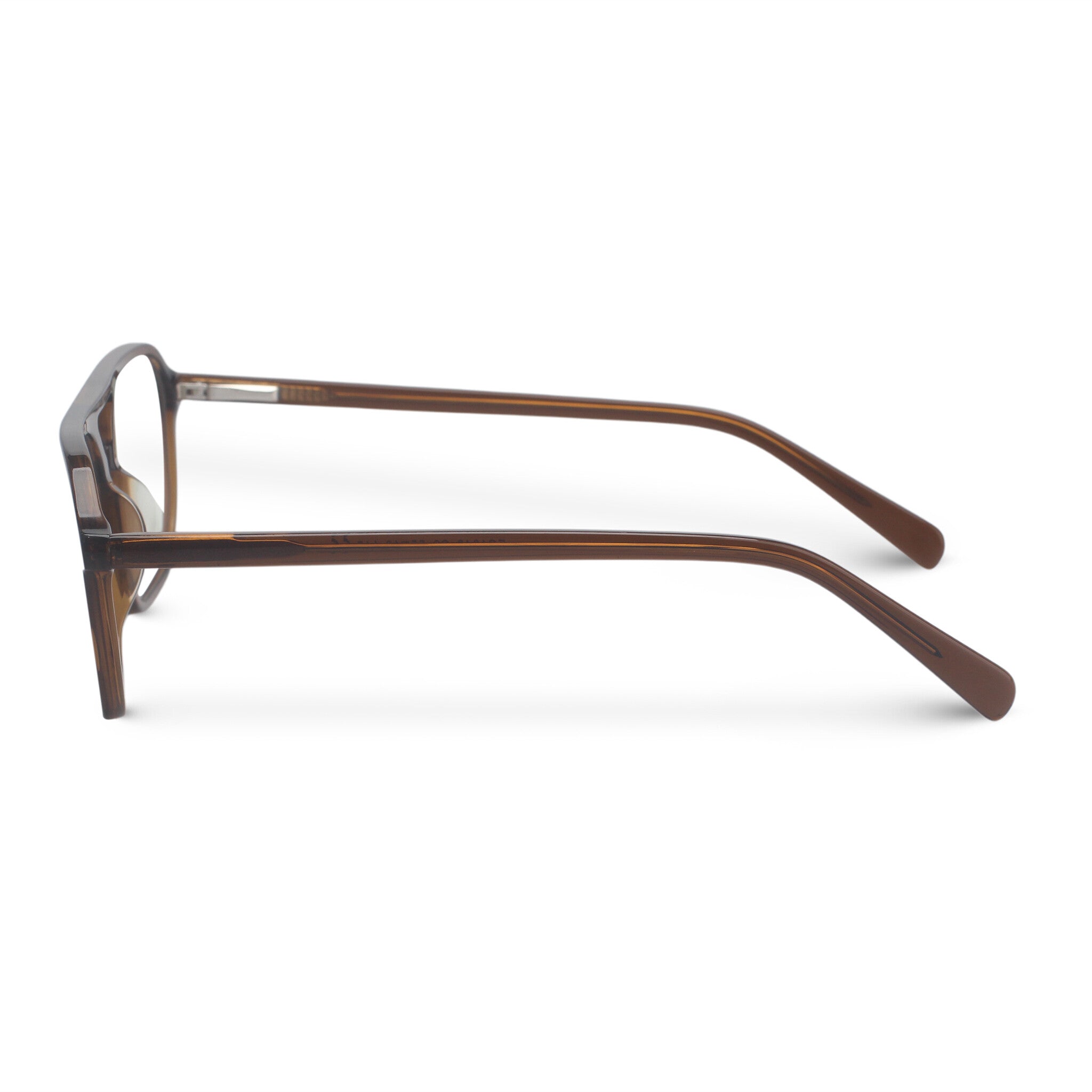 Brown aviator plastic eyeglasses