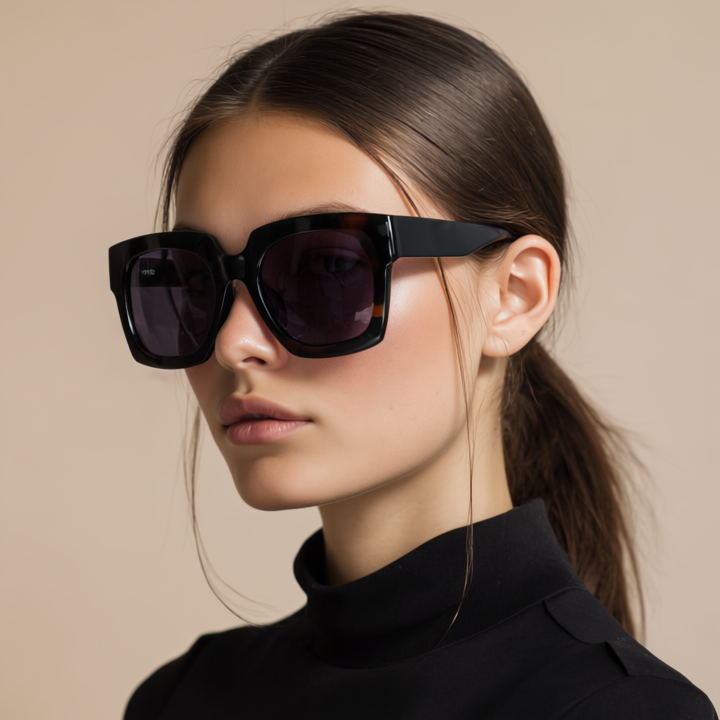 Oversized square black sunglasses