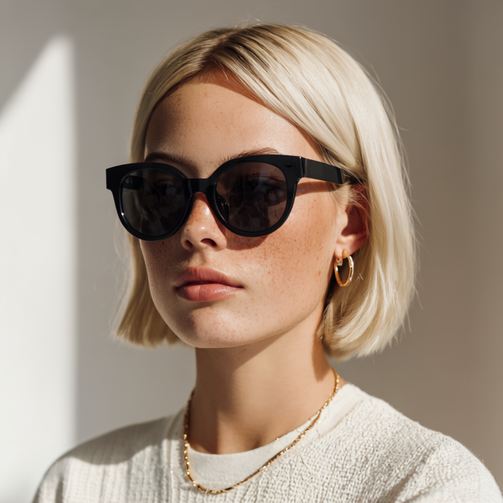 Black cat-eye sunglasses