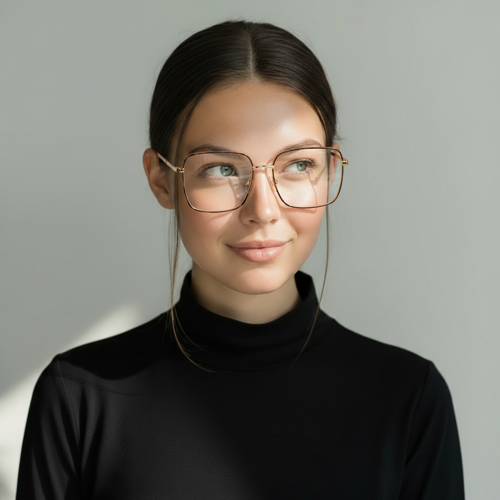 Oversized square tortoise eyeglasses