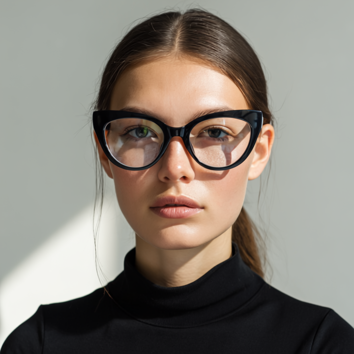 Women cat-eye black eyeglasses
