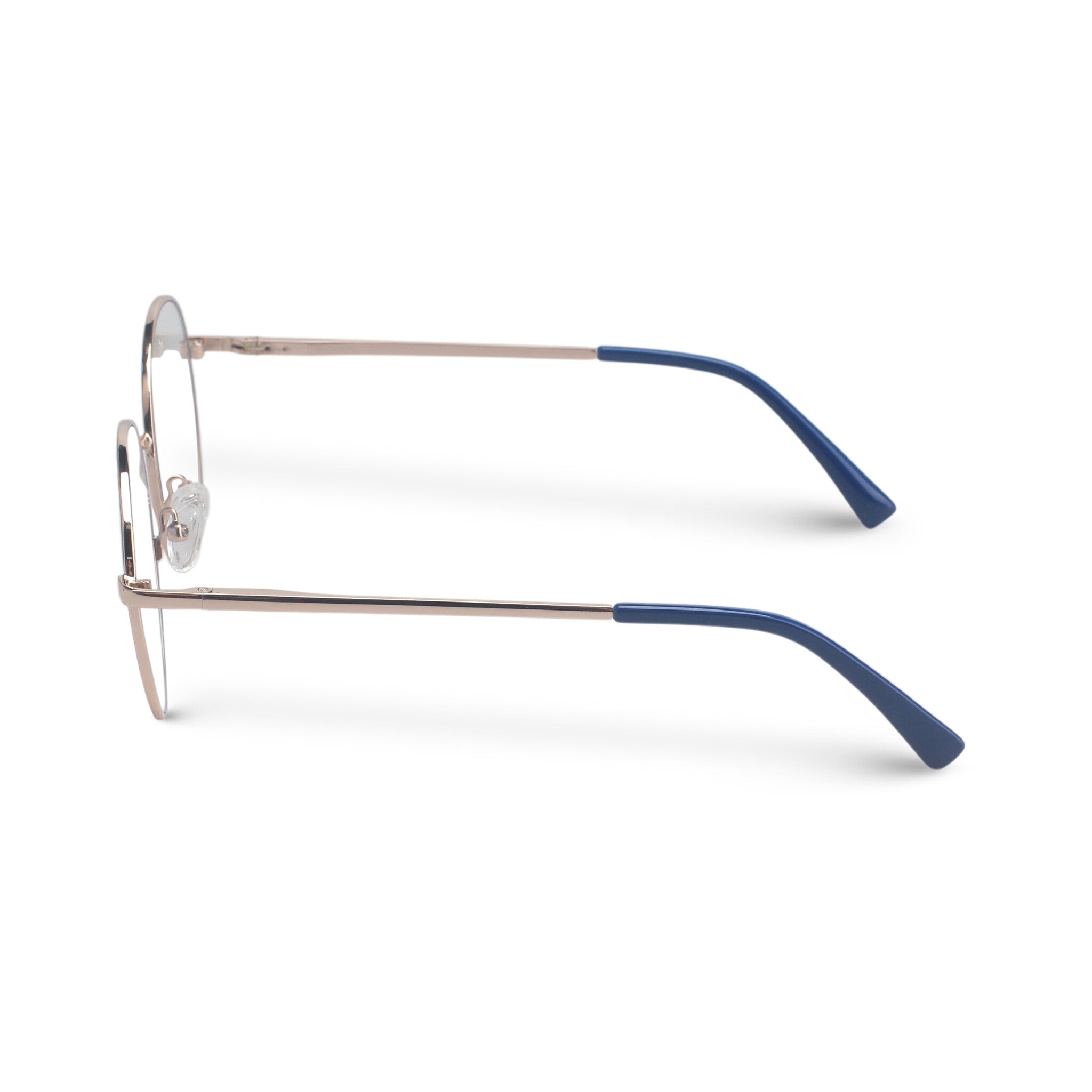 Round silver eyeglasses with thin frame 