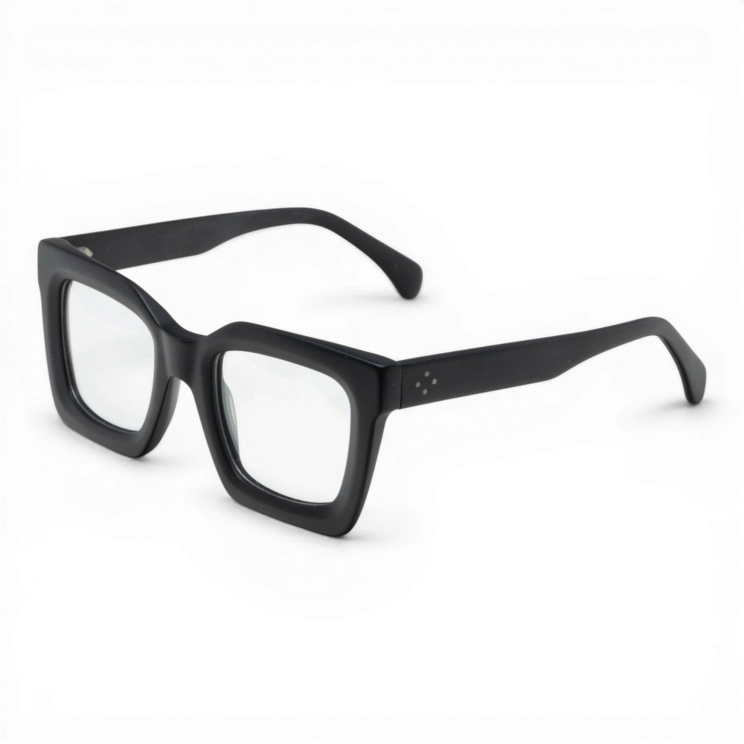 black oversized square glasses