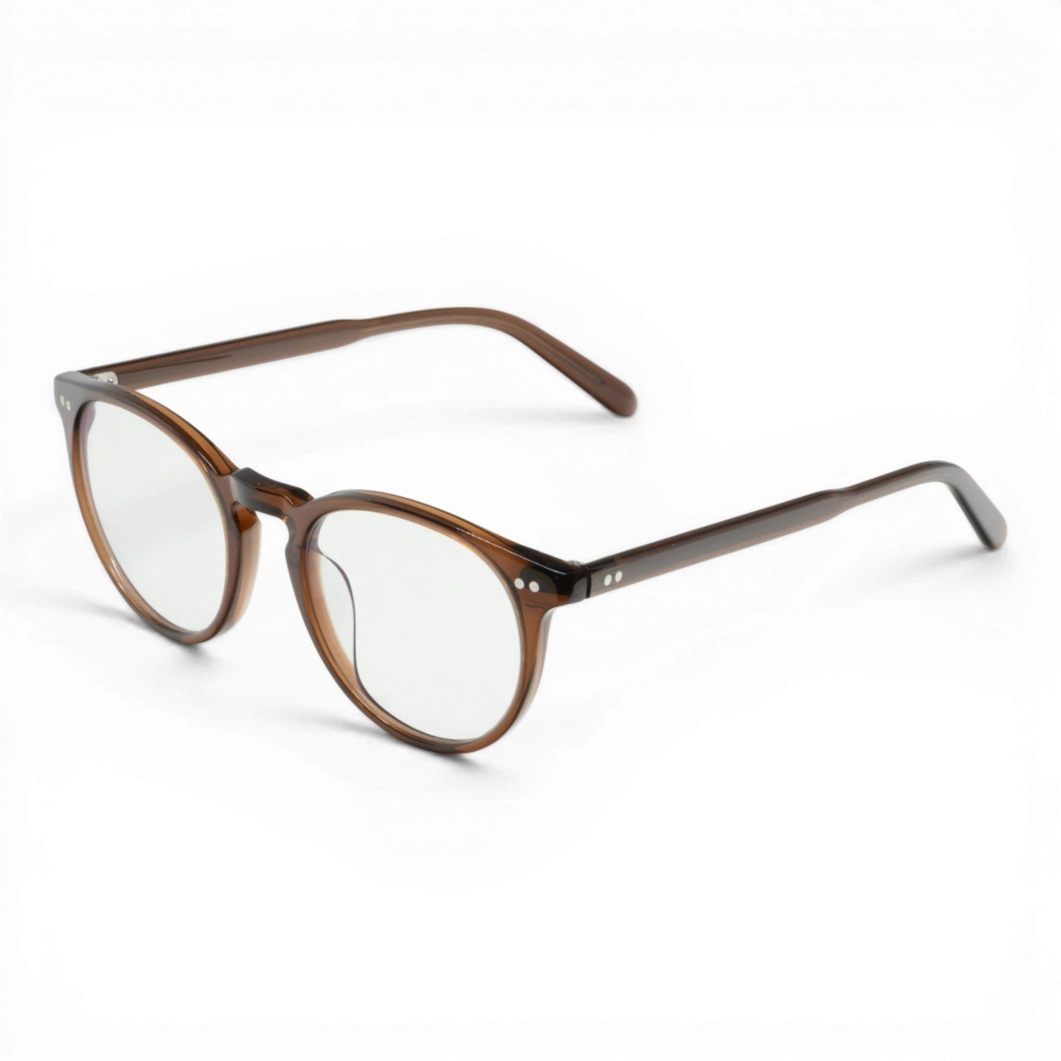 brown round glasses