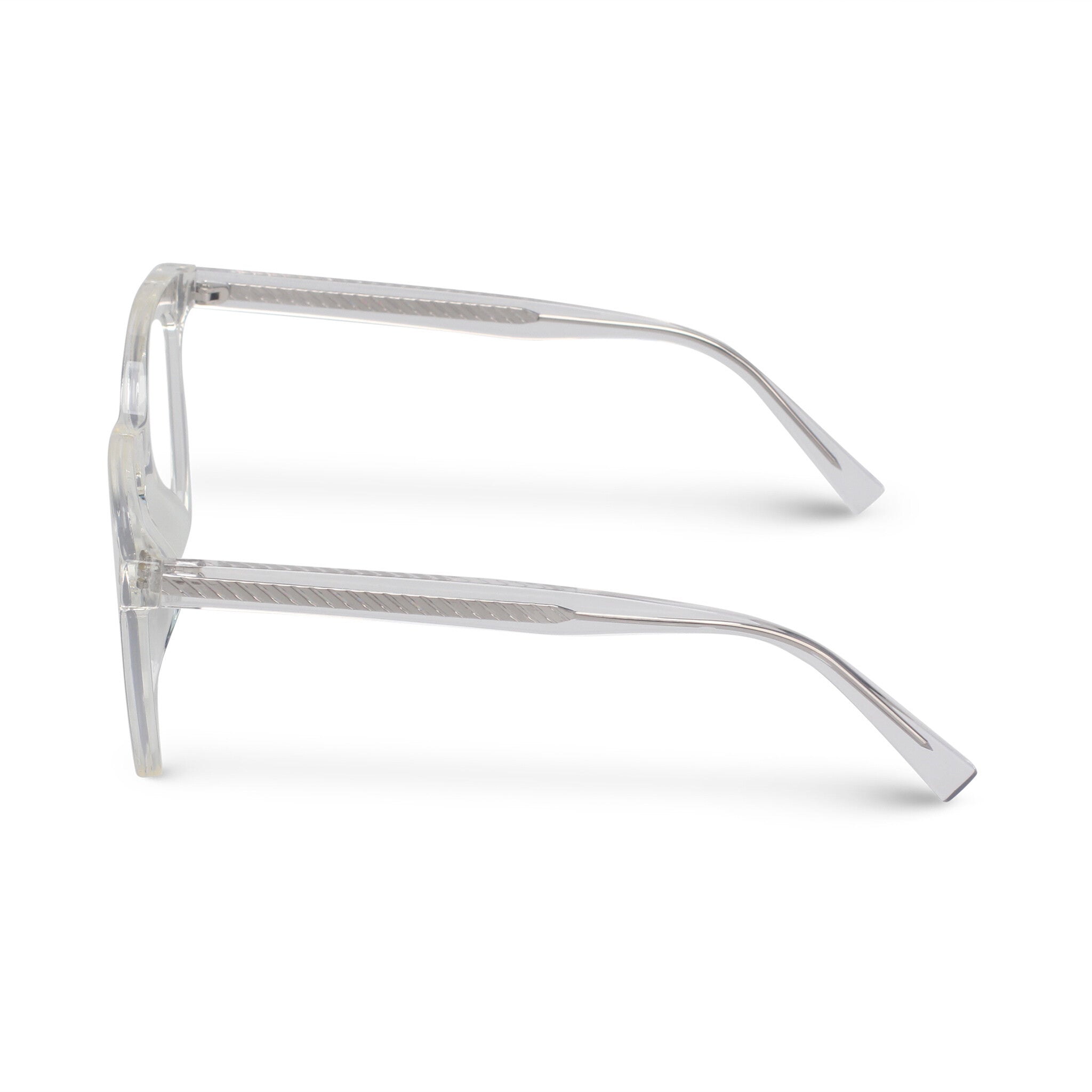Oversized square transparent eyeglasses