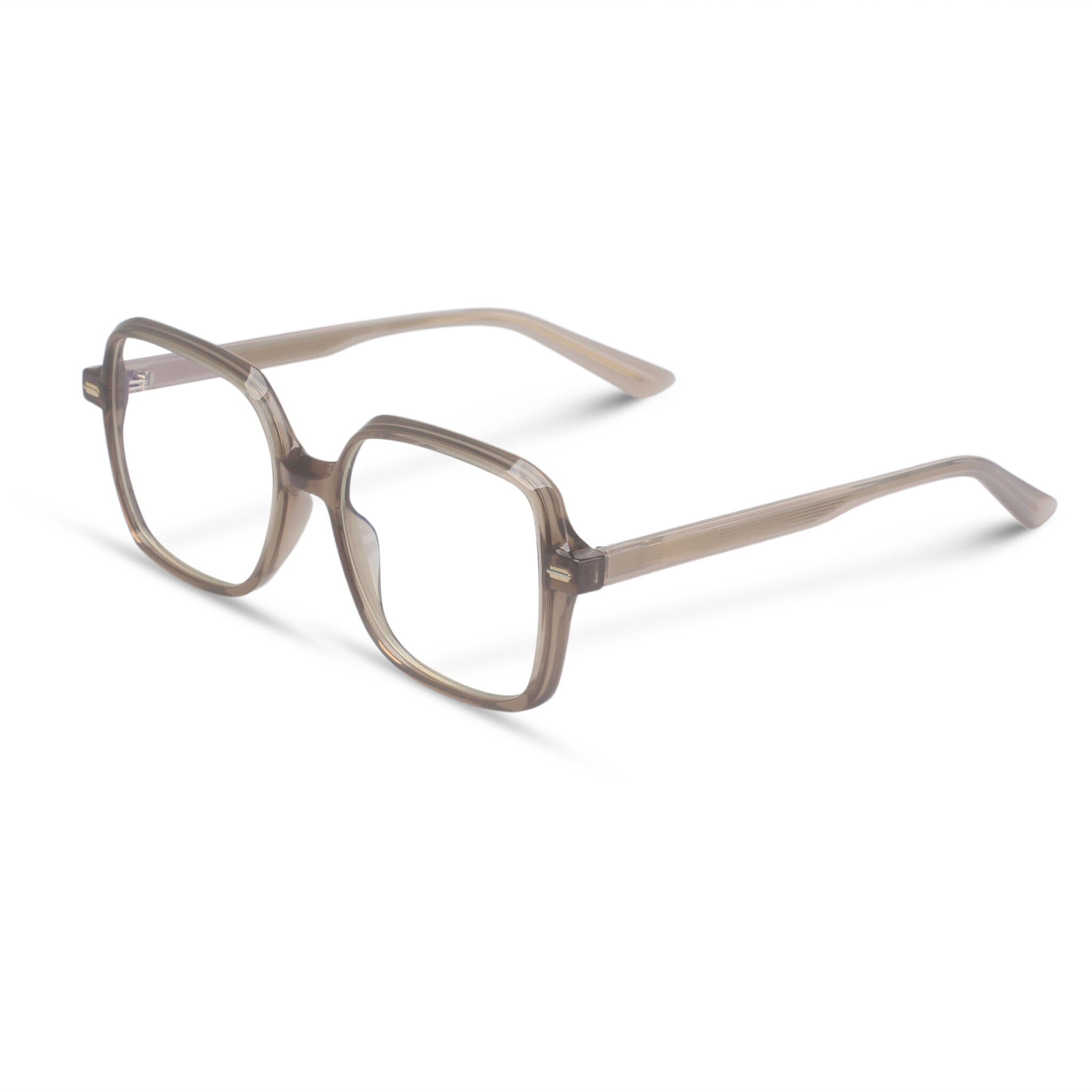 Geometrical brown eyeglasses
