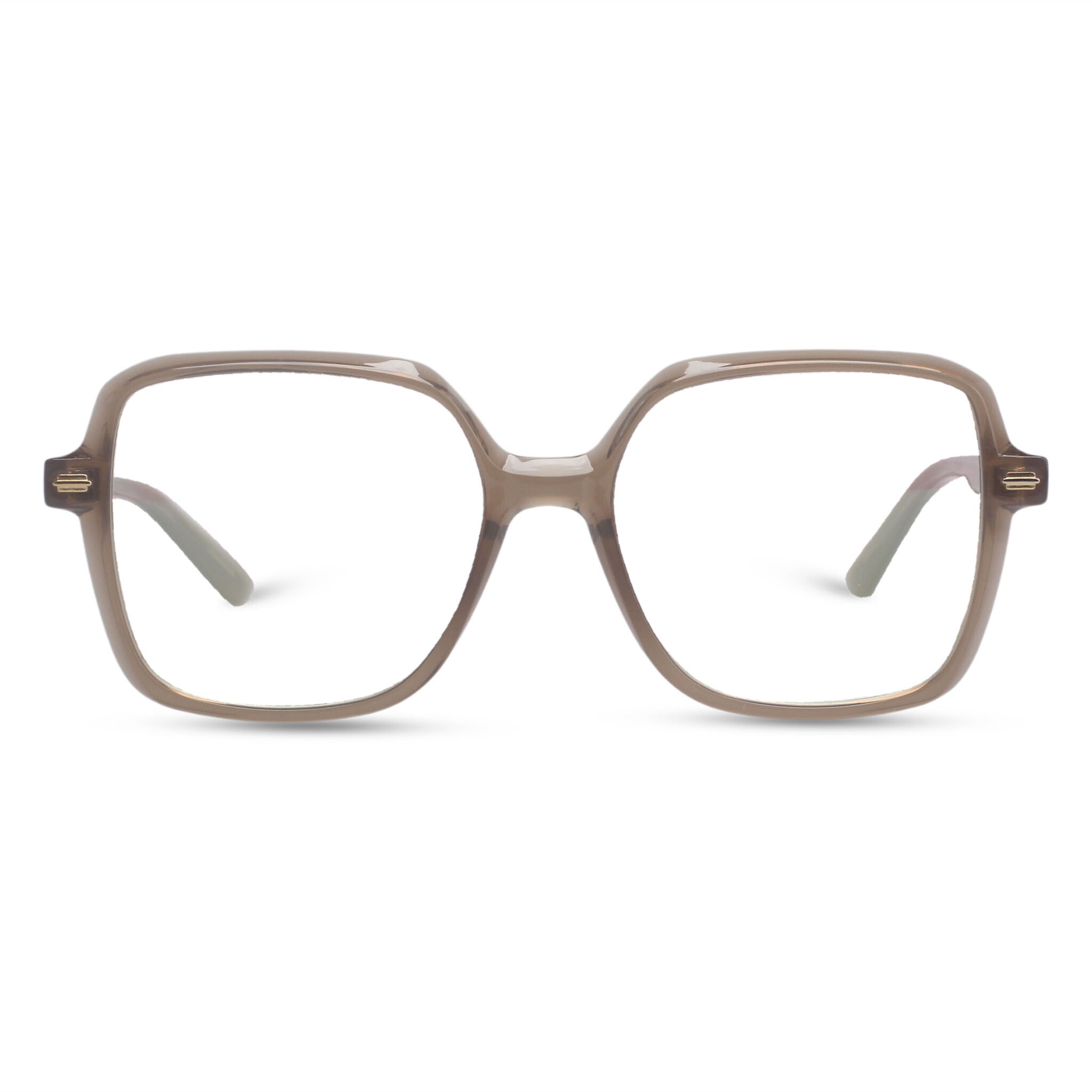 Geometrical brown eyeglasses