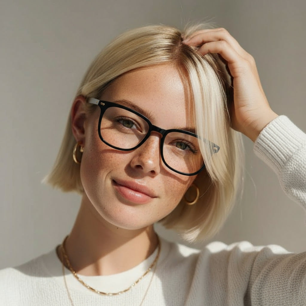 Classic square black eyeglasses