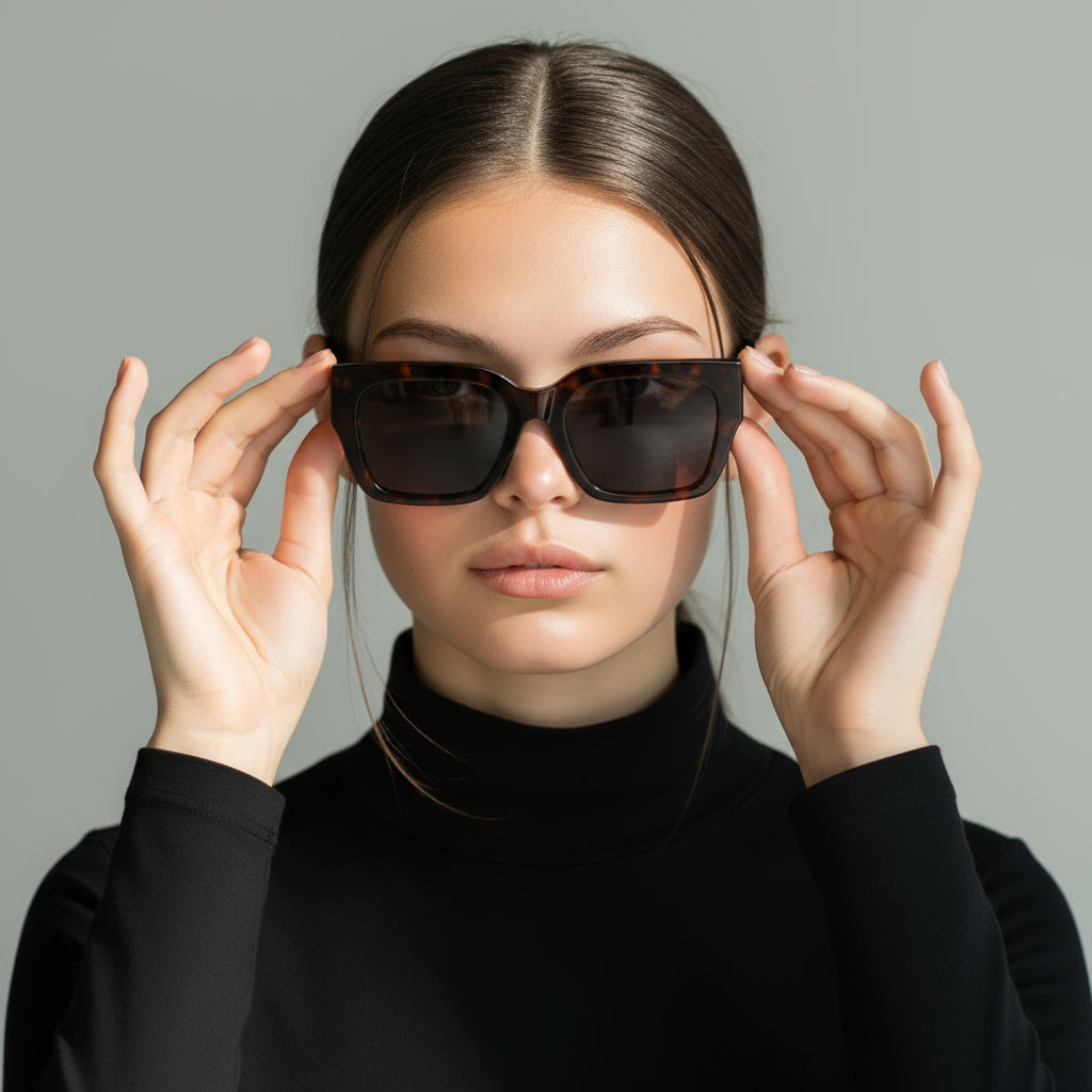 Bold rectangle tortoise sunglasses