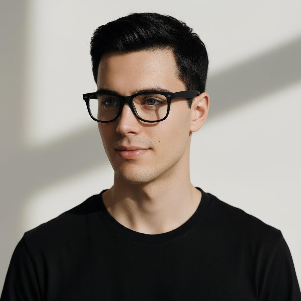 Classical black square eyeglasses