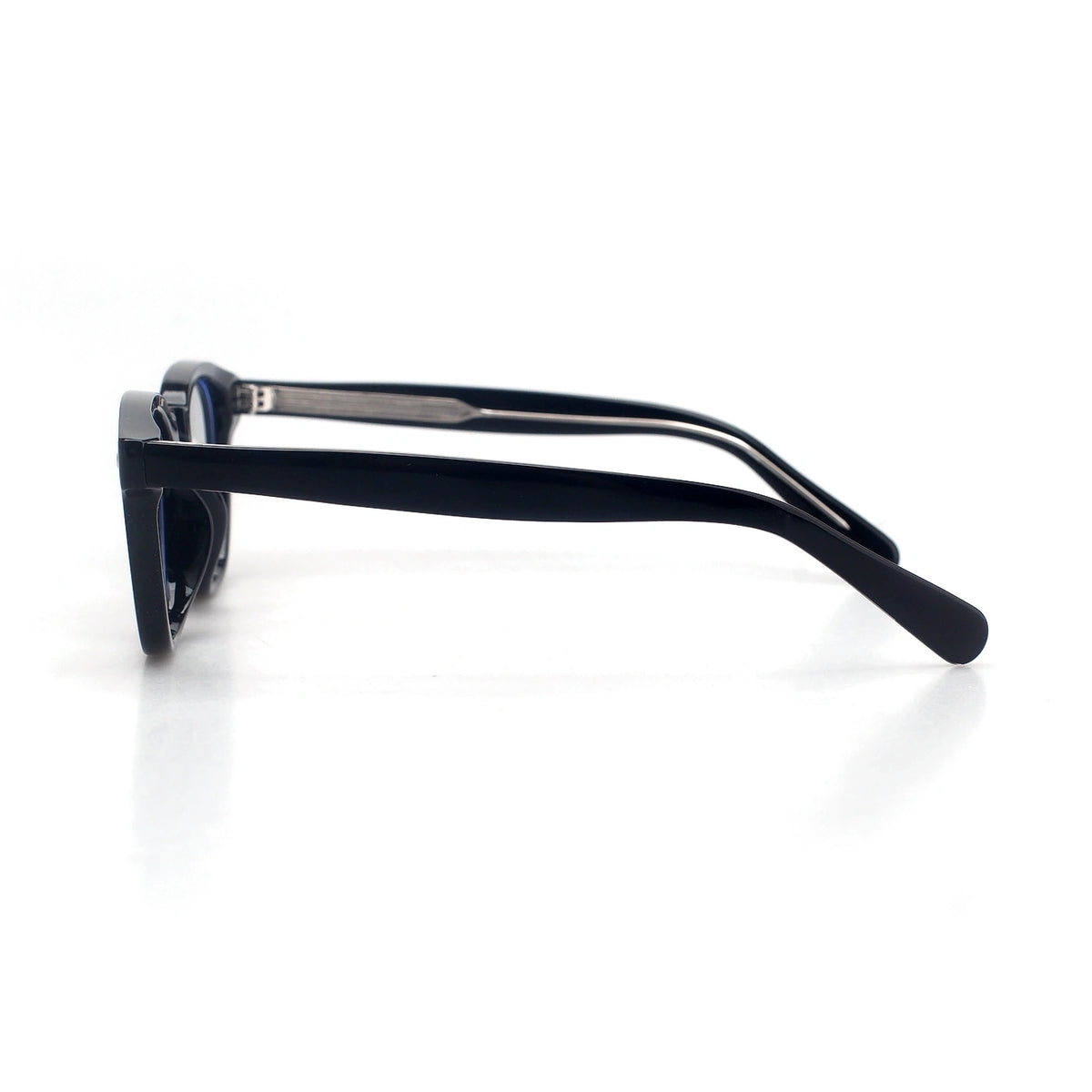 Alassio round black eyeglasses