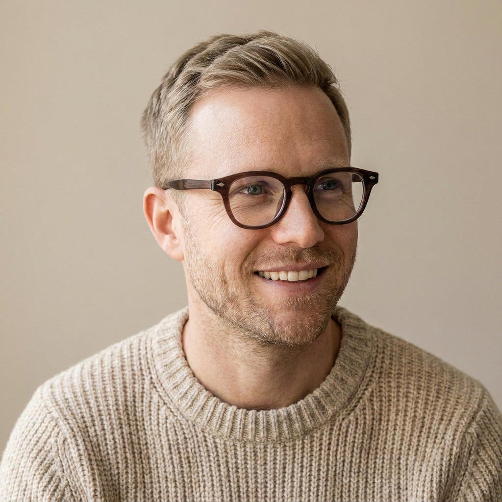 Alassio round brown eyeglasses