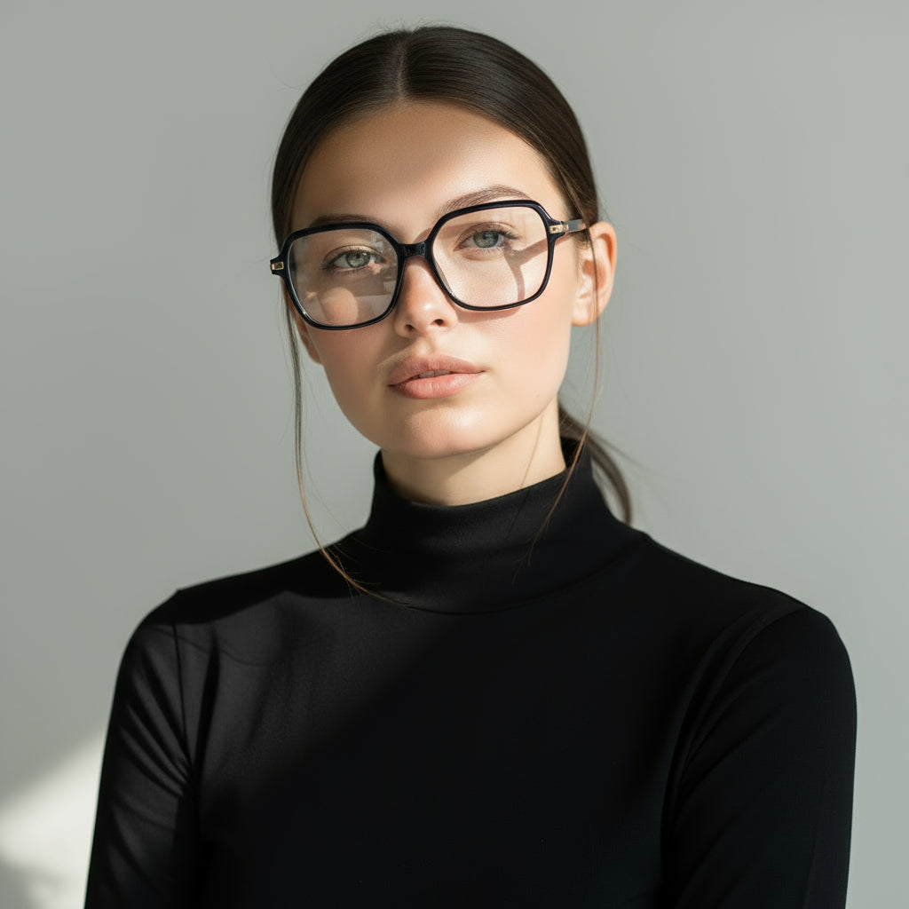 Geometric women black eyeglasses