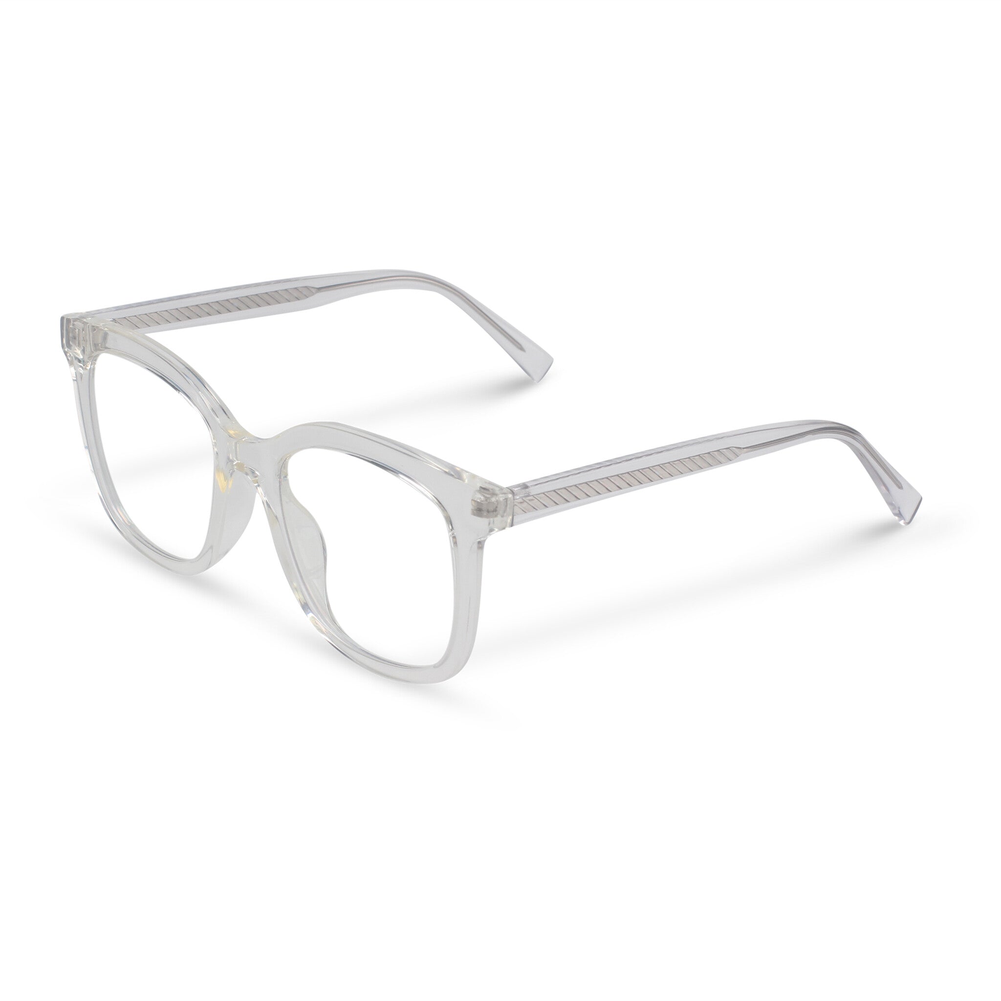 Oversized square transparent eyeglasses