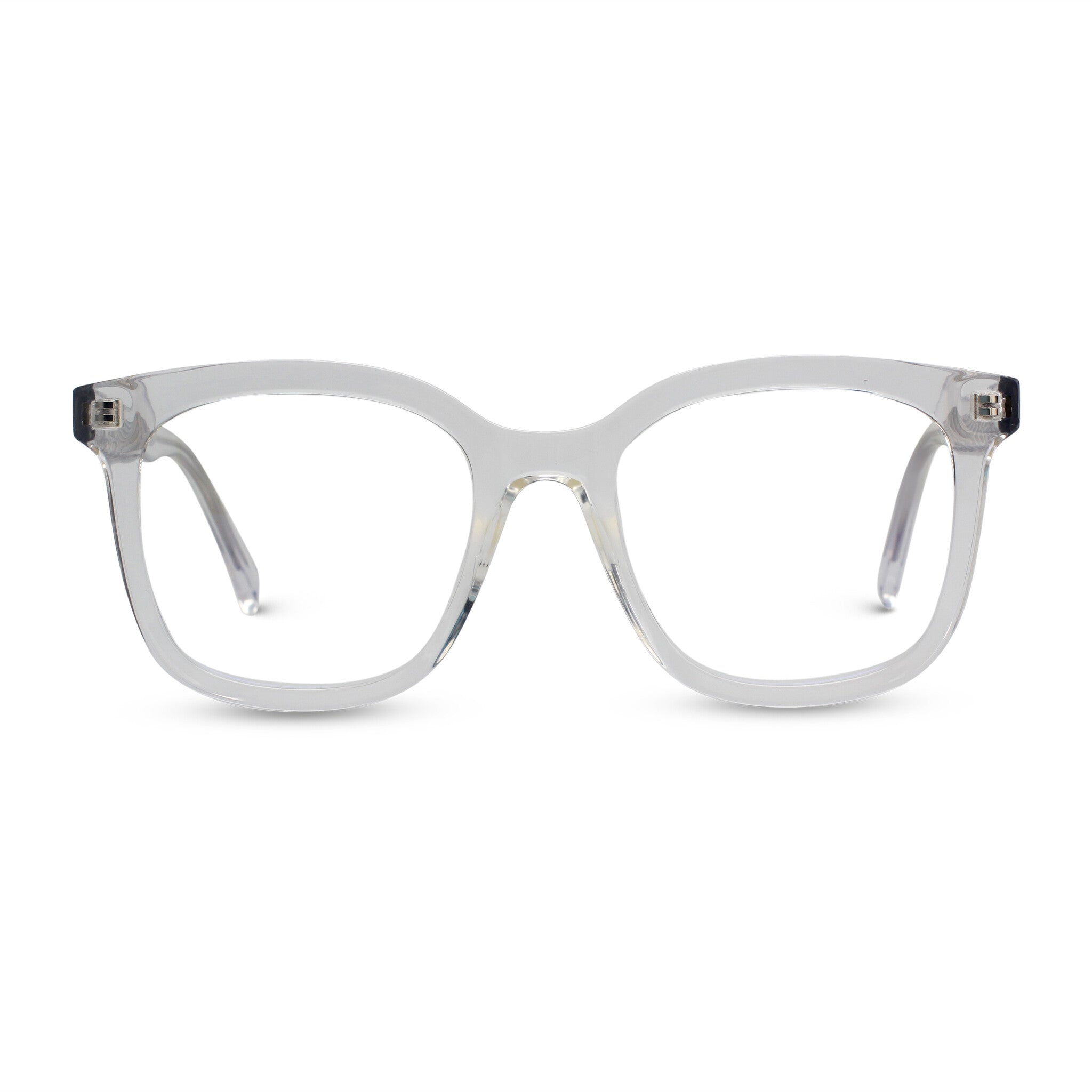 Oversized square transparent eyeglasses
