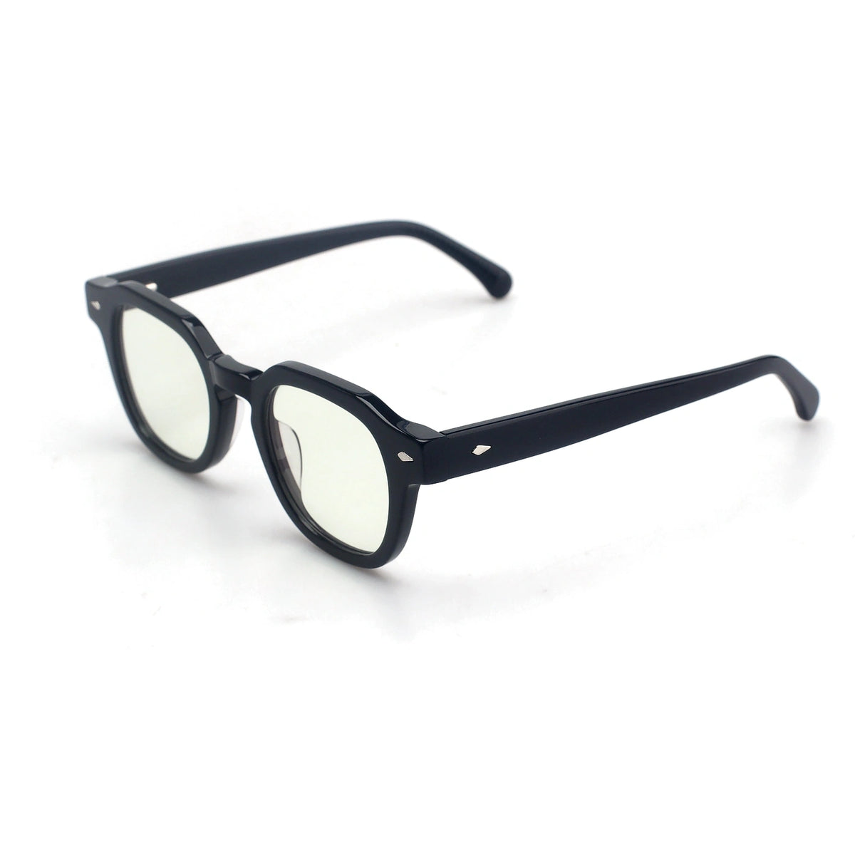 Bergamo round black eyeglasses
