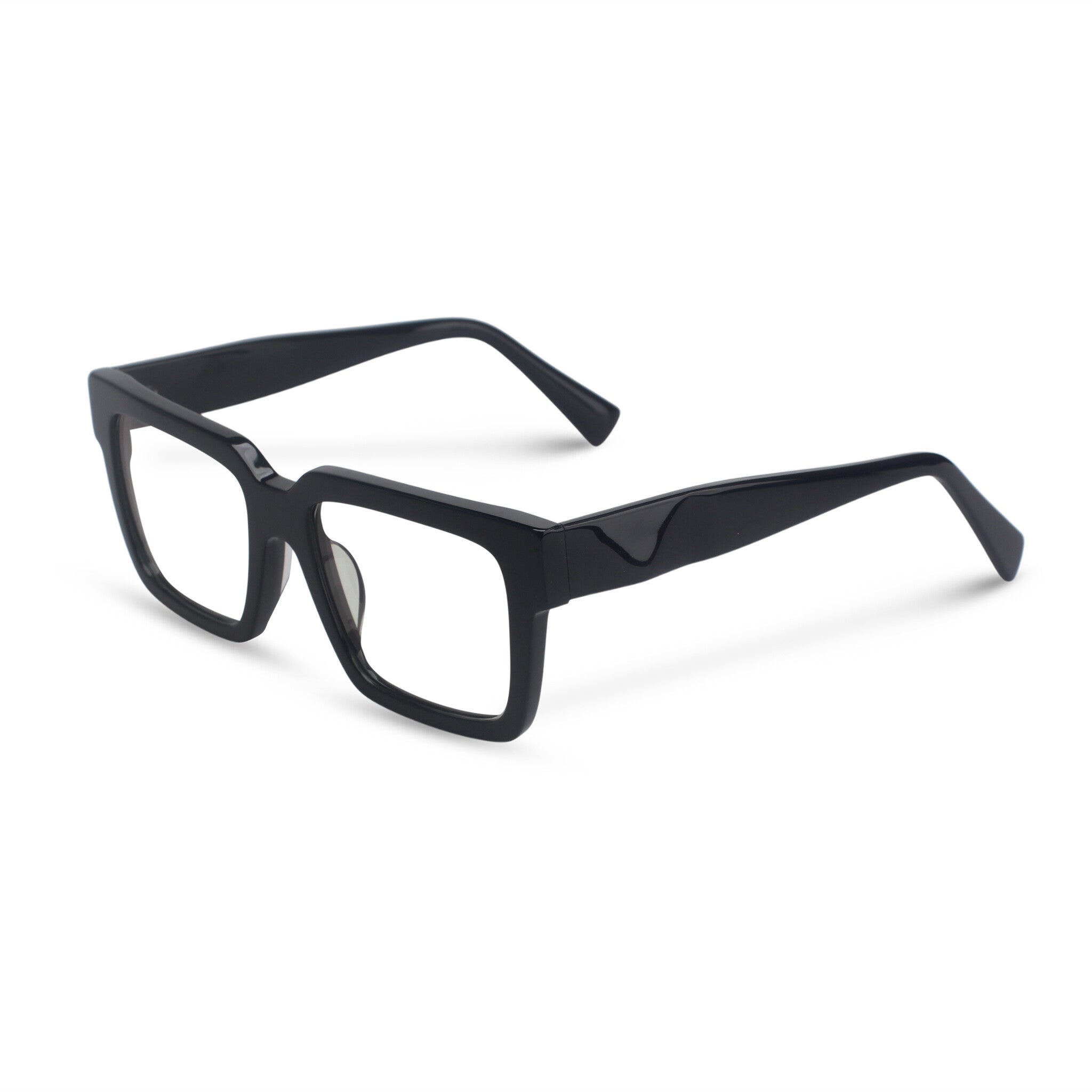 Bold rectangle black eyeglasses