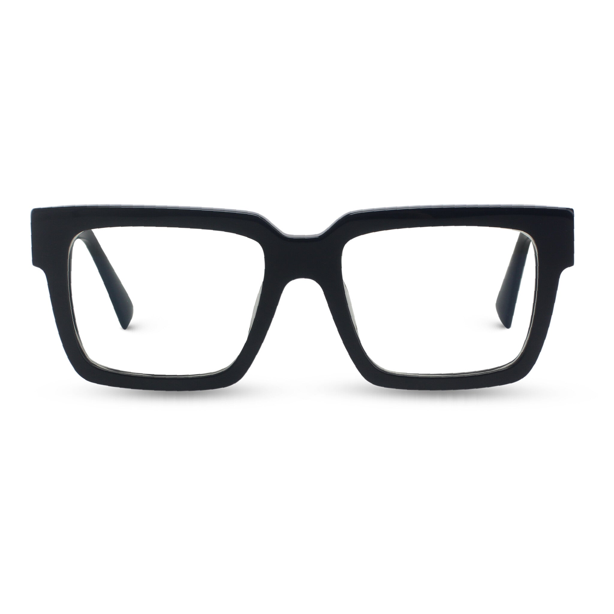 Bold rectangle black eyeglasses