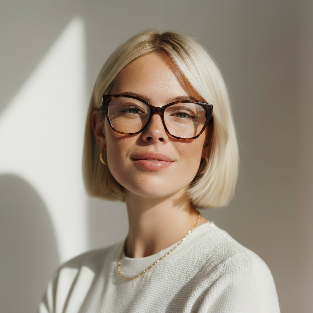 Women cat-eye tortoise eyeglasses