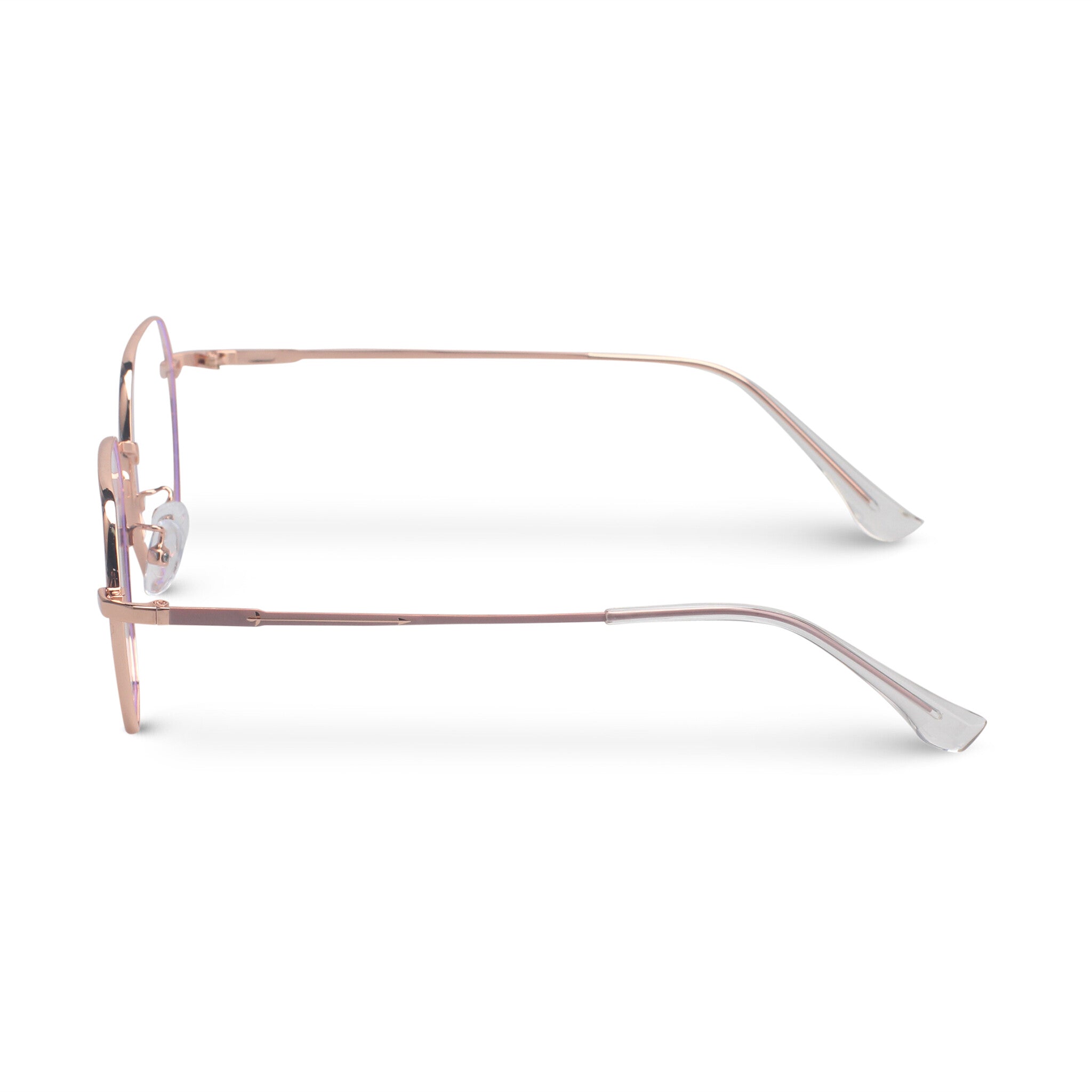 Minimal geometric pink eyeglasses