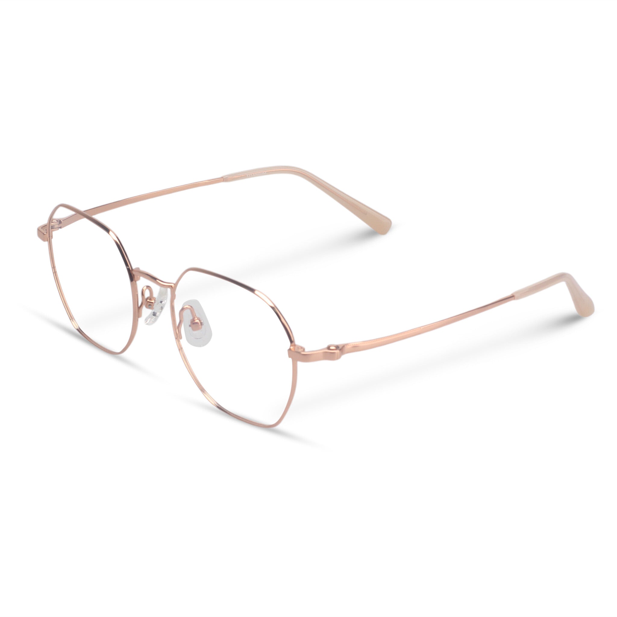 Minimal geometric titan pink eyeglasses