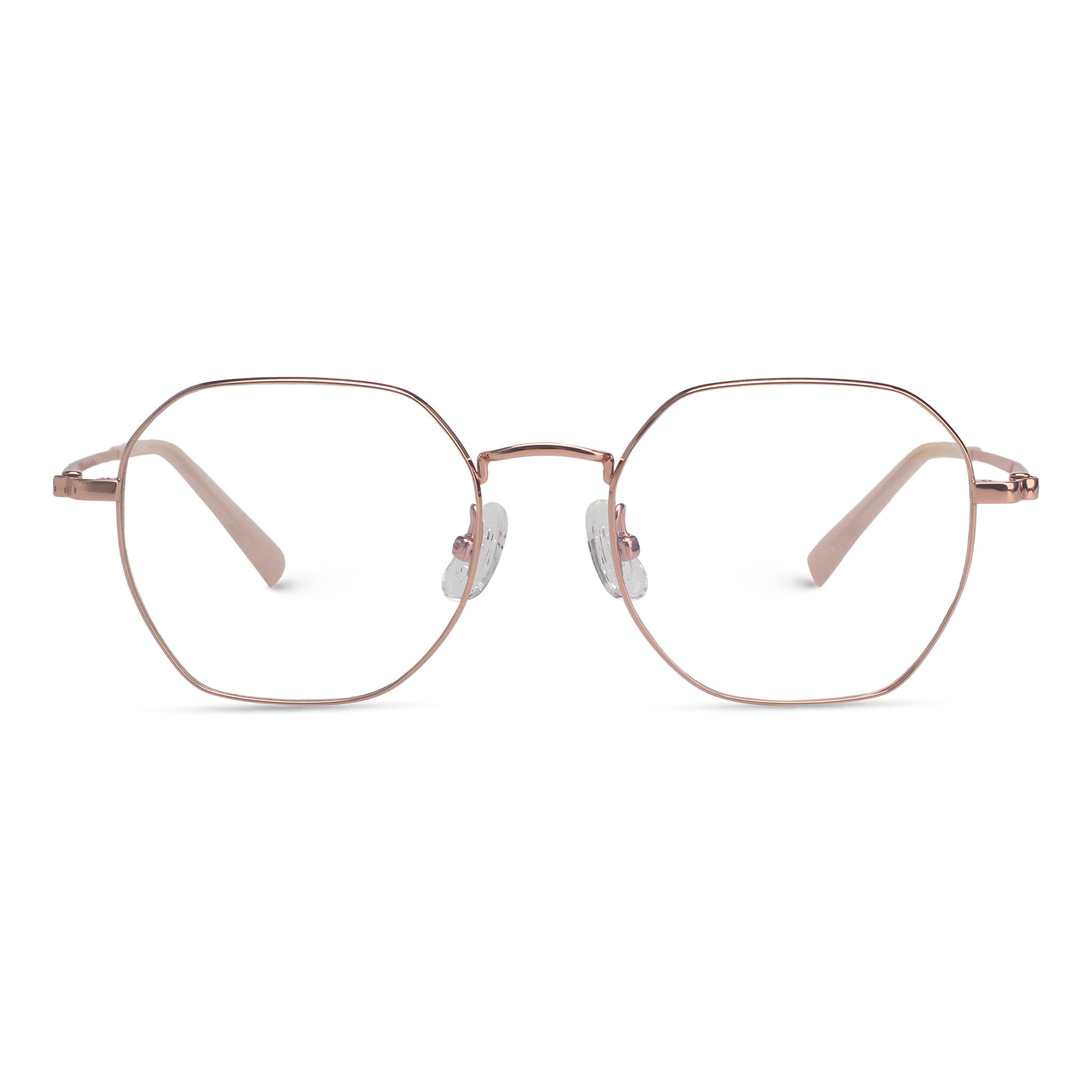 Minimal geometric titan pink eyeglasses