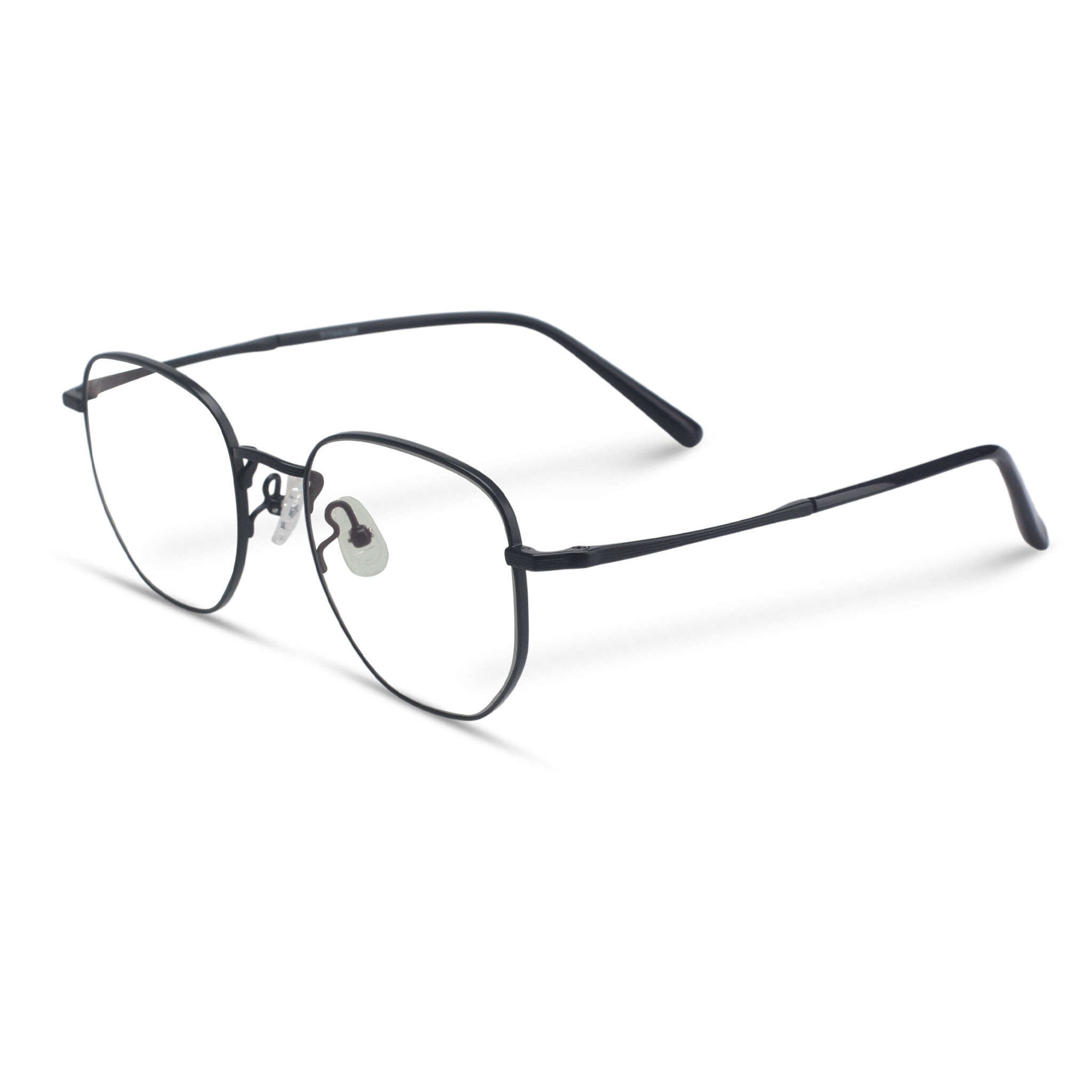 Minimal geometric black eyeglasses