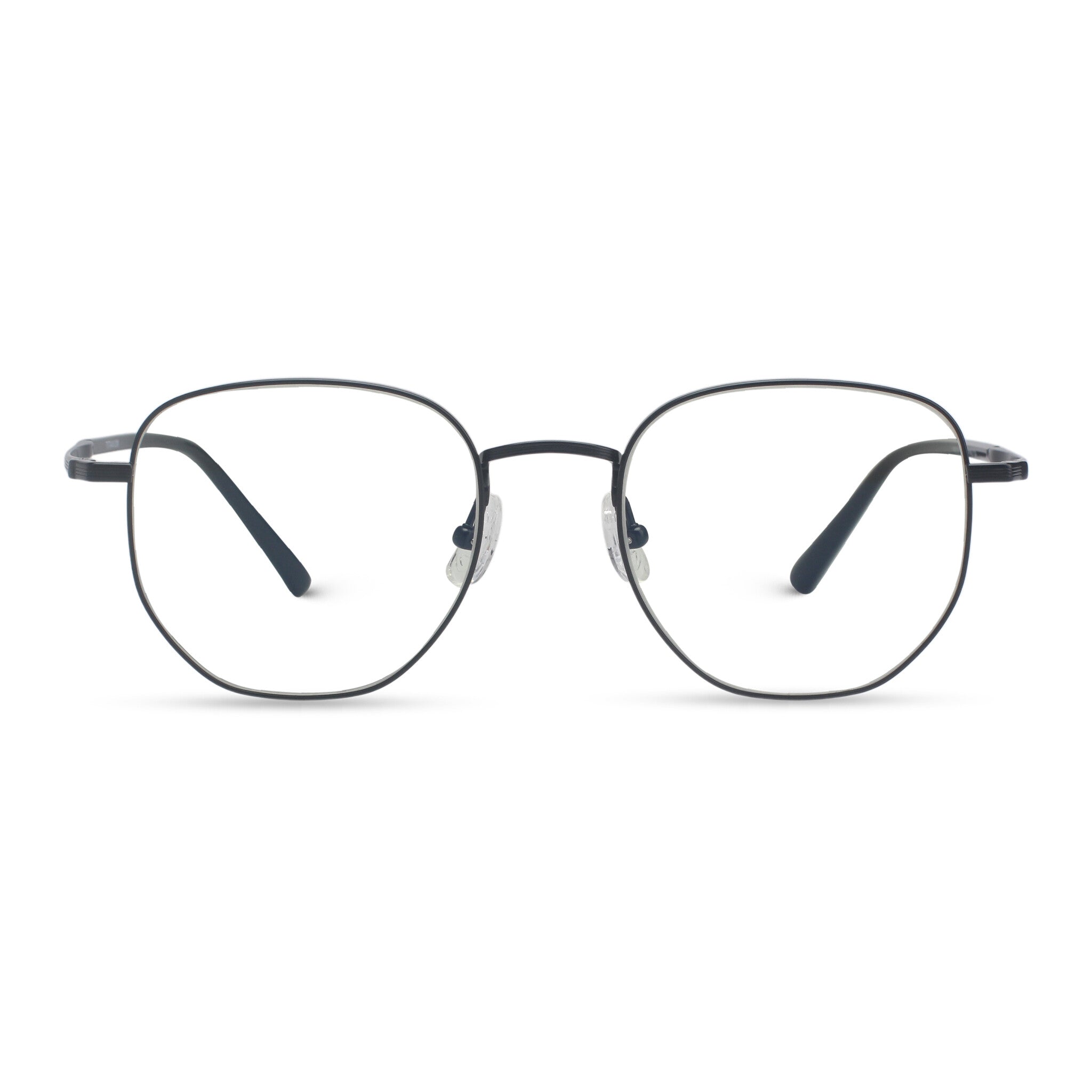 Minimal geometric black eyeglasses