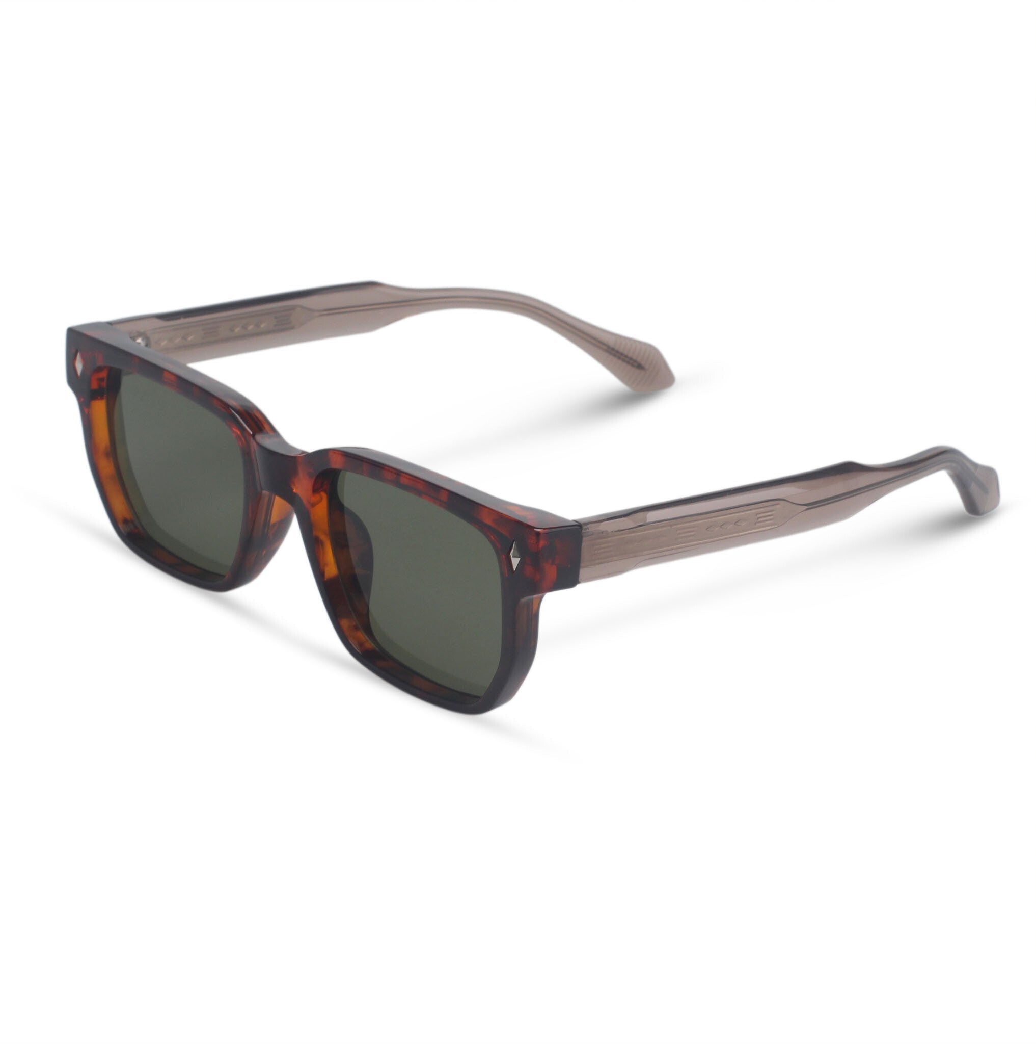Bold rectangular tortoise sunglasses