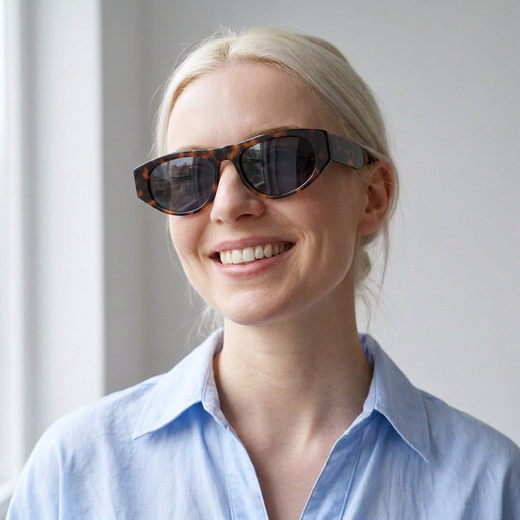 Como oval tortoise sunglasses