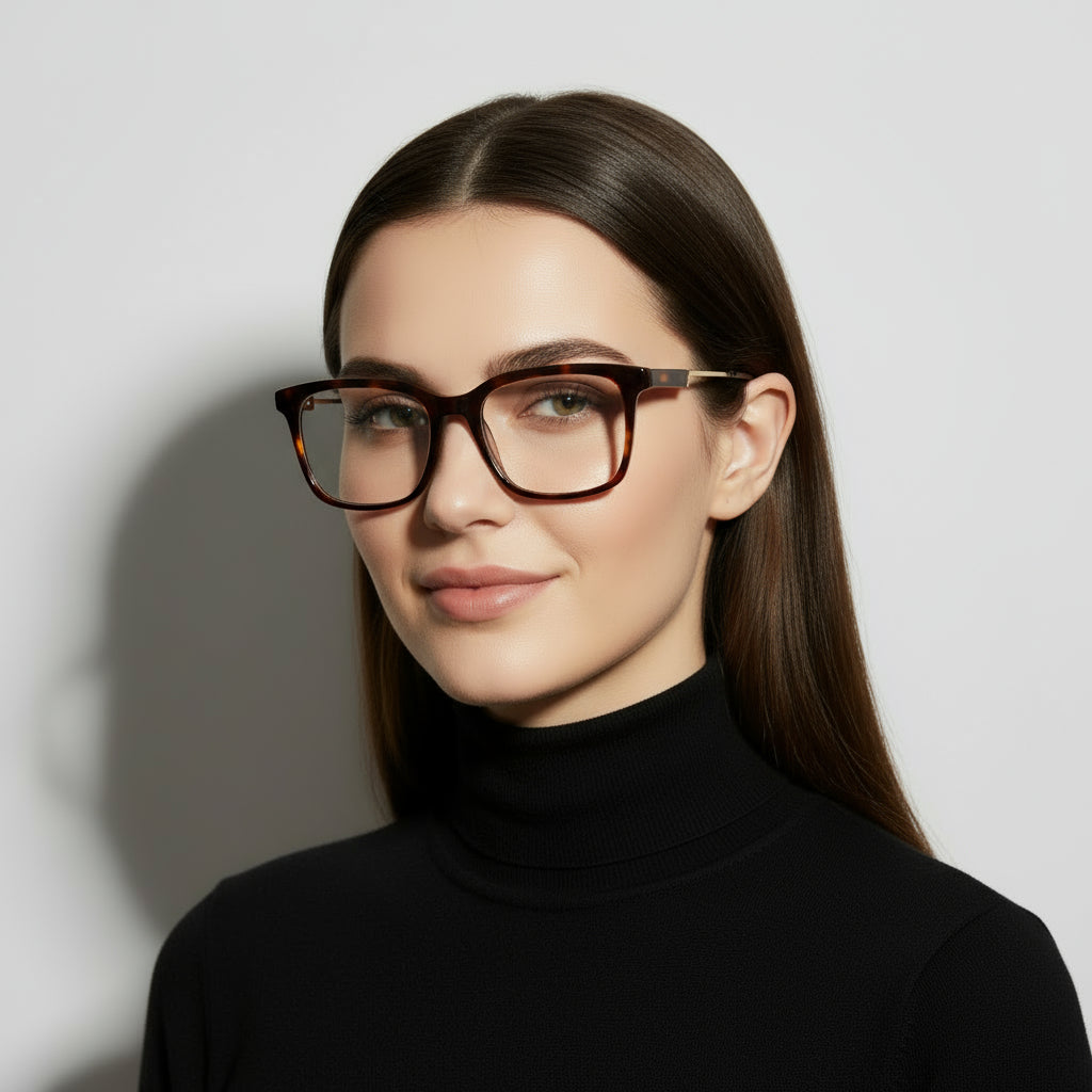 Classic square tortoise eyeglasses